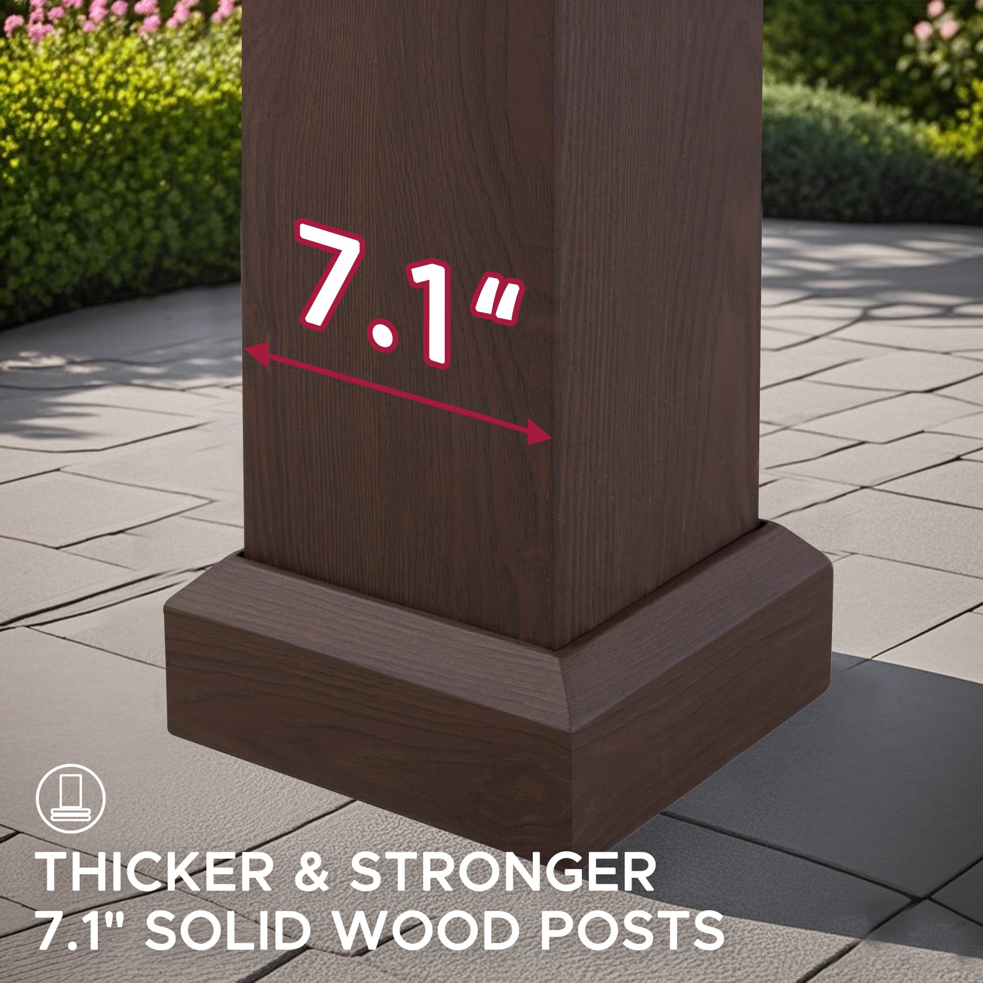 SUNJOY Hardtop Gazebo, Wood Grain Aluminum Frame Metal Gazebo with 2-Tier Steel Roof and Hook