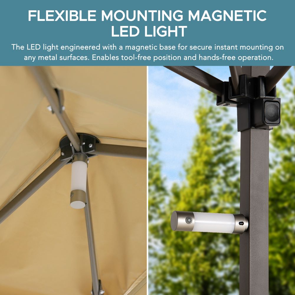 SUNJOY 5x8 Pop up Grill Gazebo with Magnetic LED Light and Carrying Bag