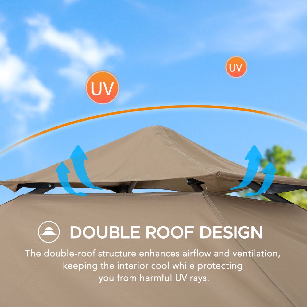 SUNJOY 5x8 Pop up Grill Gazebo with Magnetic LED Light and Carrying Bag