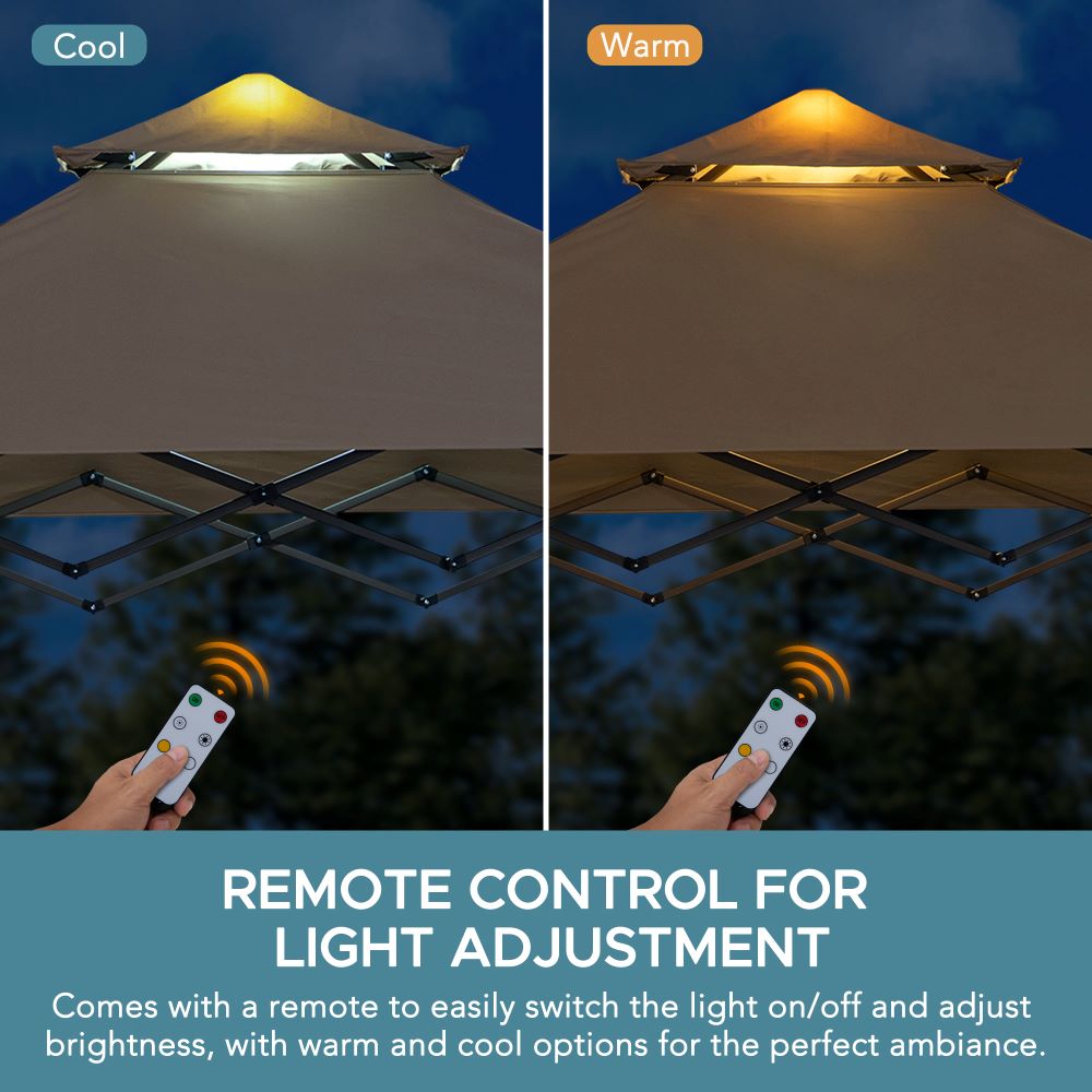 SUNJOY 5x8 Pop up Grill Gazebo with Magnetic LED Light and Carrying Bag