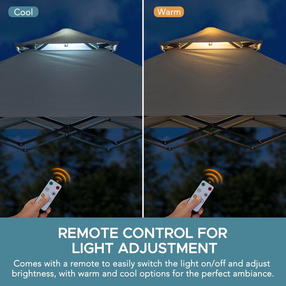 SUNJOY 5x8 Pop up Grill Gazebo with Magnetic LED Light and Carrying Bag