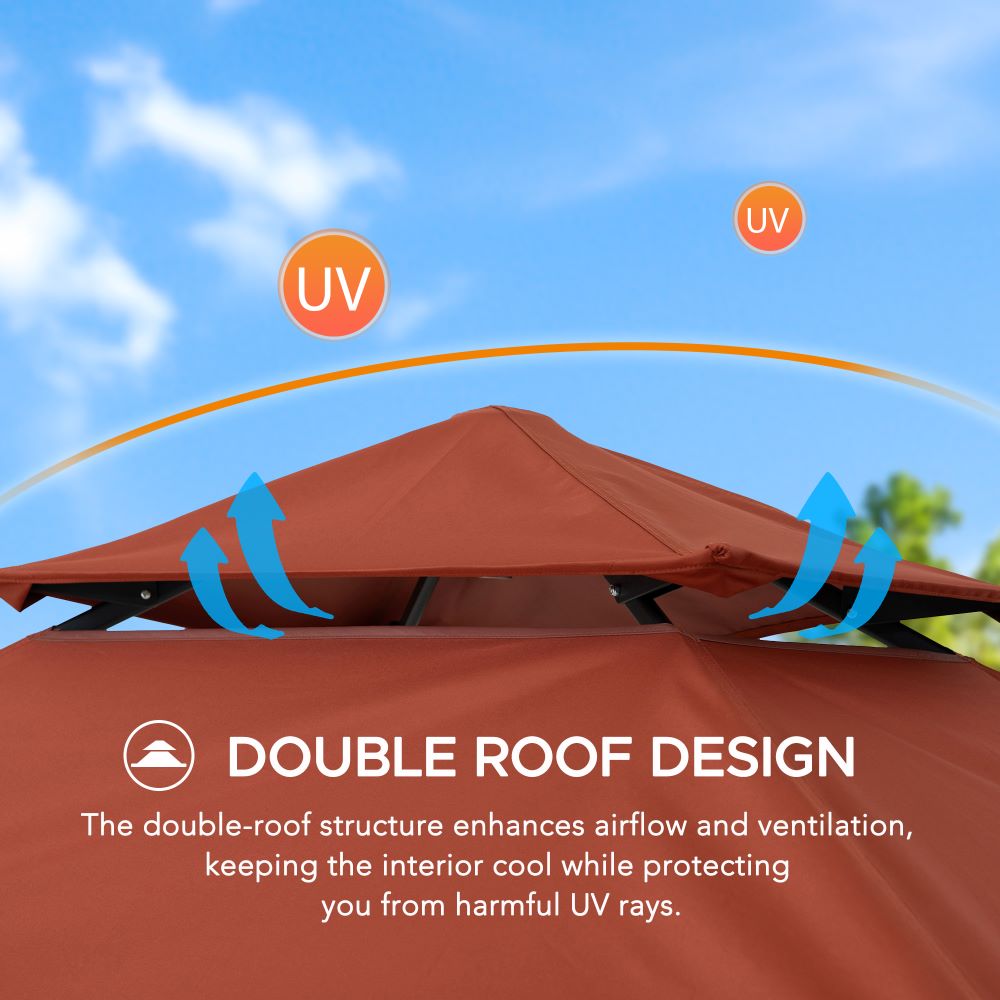 SUNJOY 5x8 Pop up Grill Gazebo with Magnetic LED Light and Carrying Bag