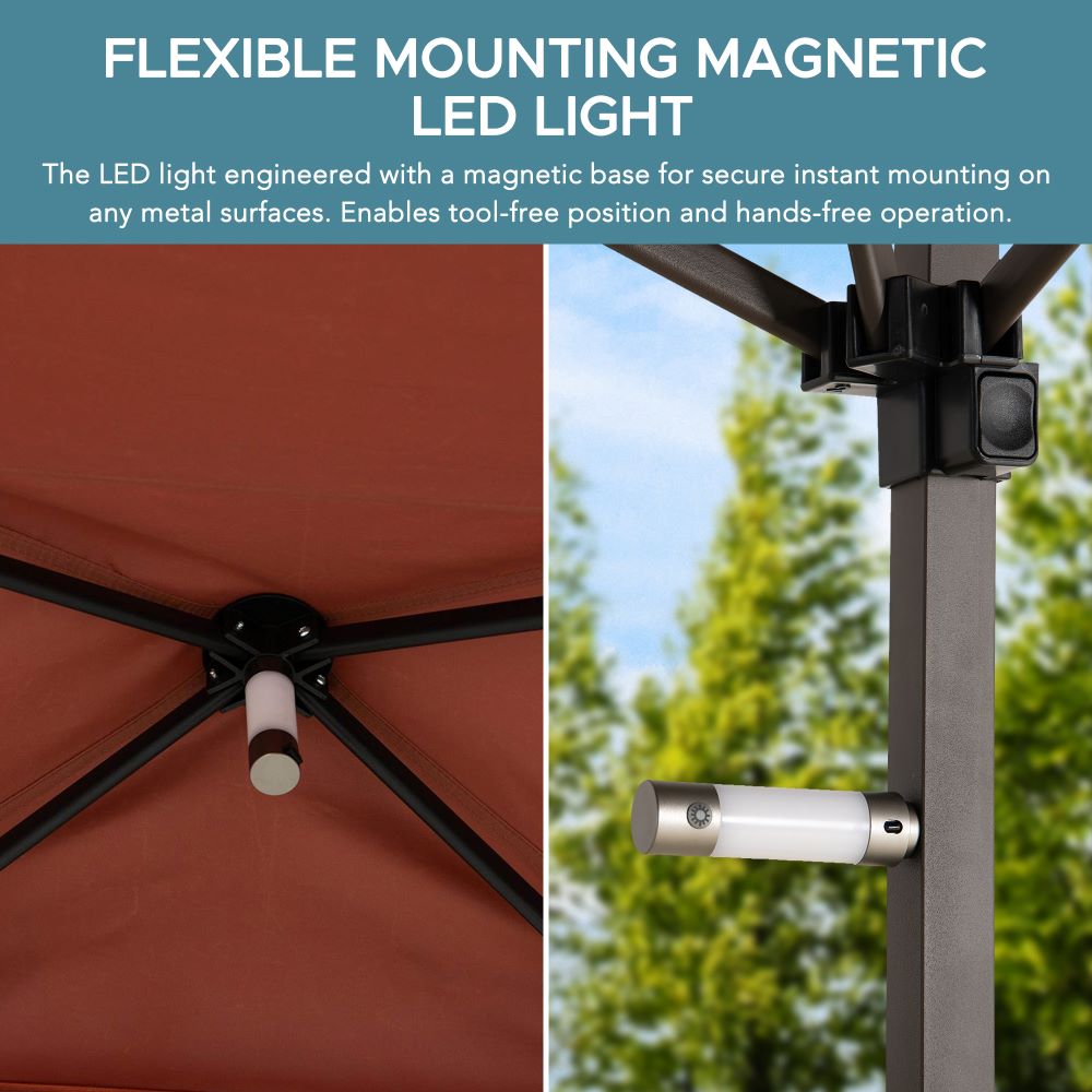 SUNJOY 5x8 Pop up Grill Gazebo with Magnetic LED Light and Carrying Bag