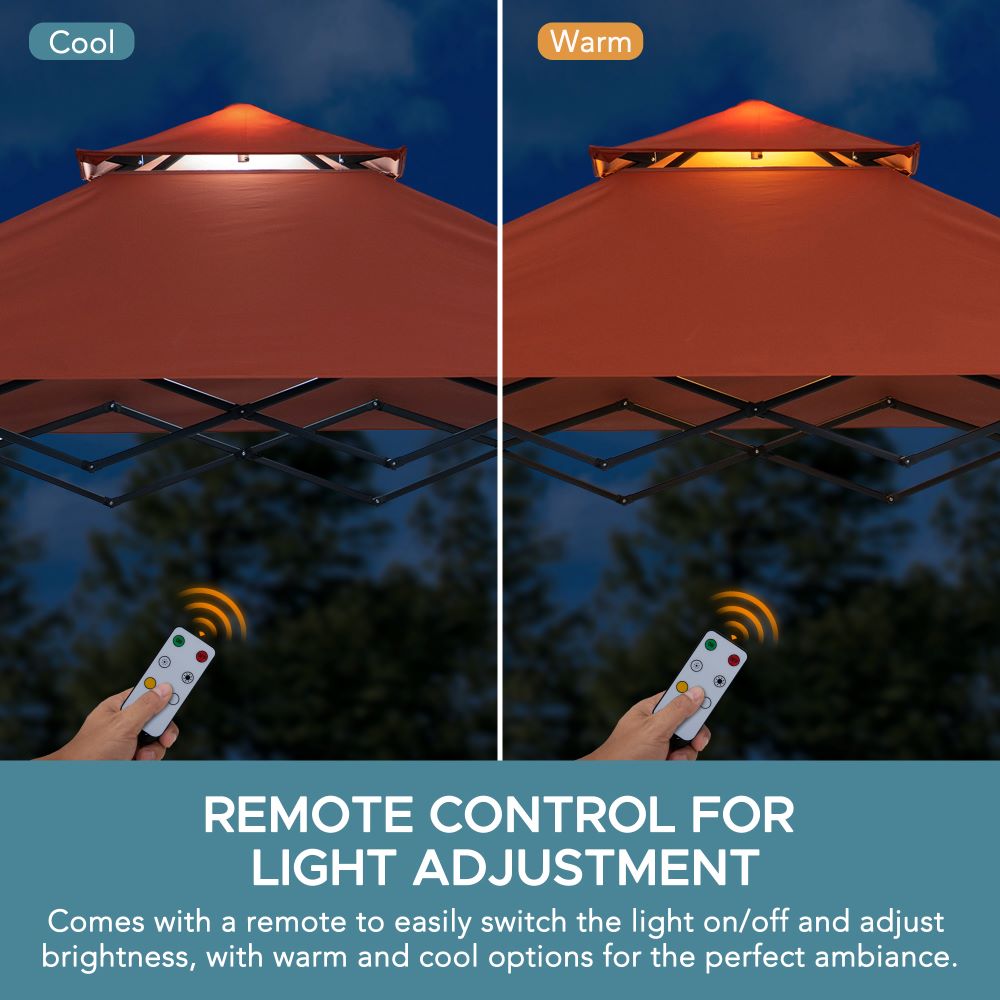 SUNJOY 5x8 Pop up Grill Gazebo with Magnetic LED Light and Carrying Bag