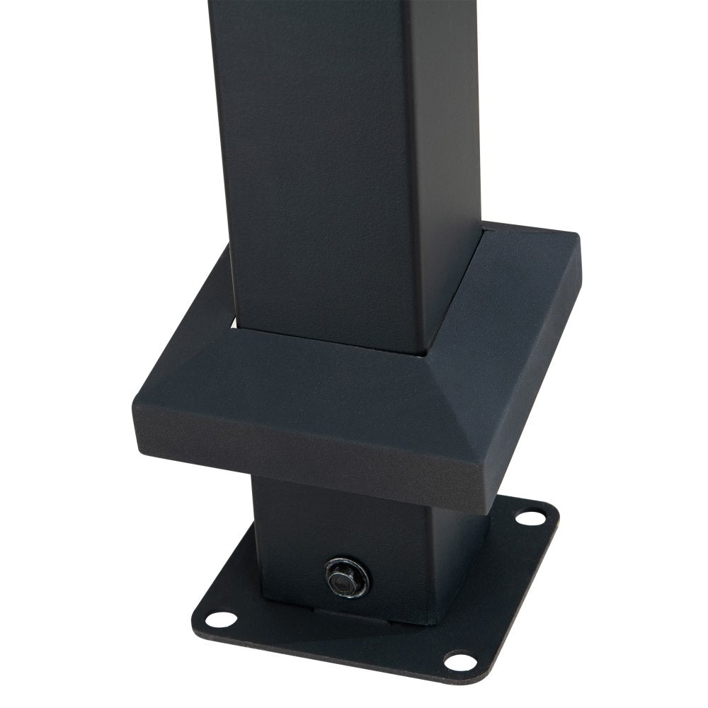 SUNJOY 9x9 Matte Black Steel Frame Pergola with Adjustable Canopy Roof