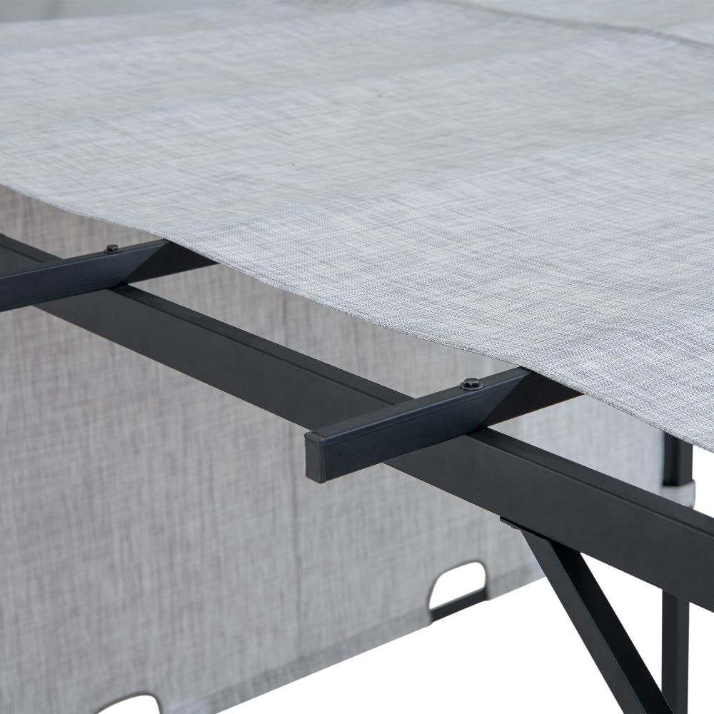 SUNJOY 9x9 Matte Black Steel Frame Pergola with Adjustable Canopy Roof