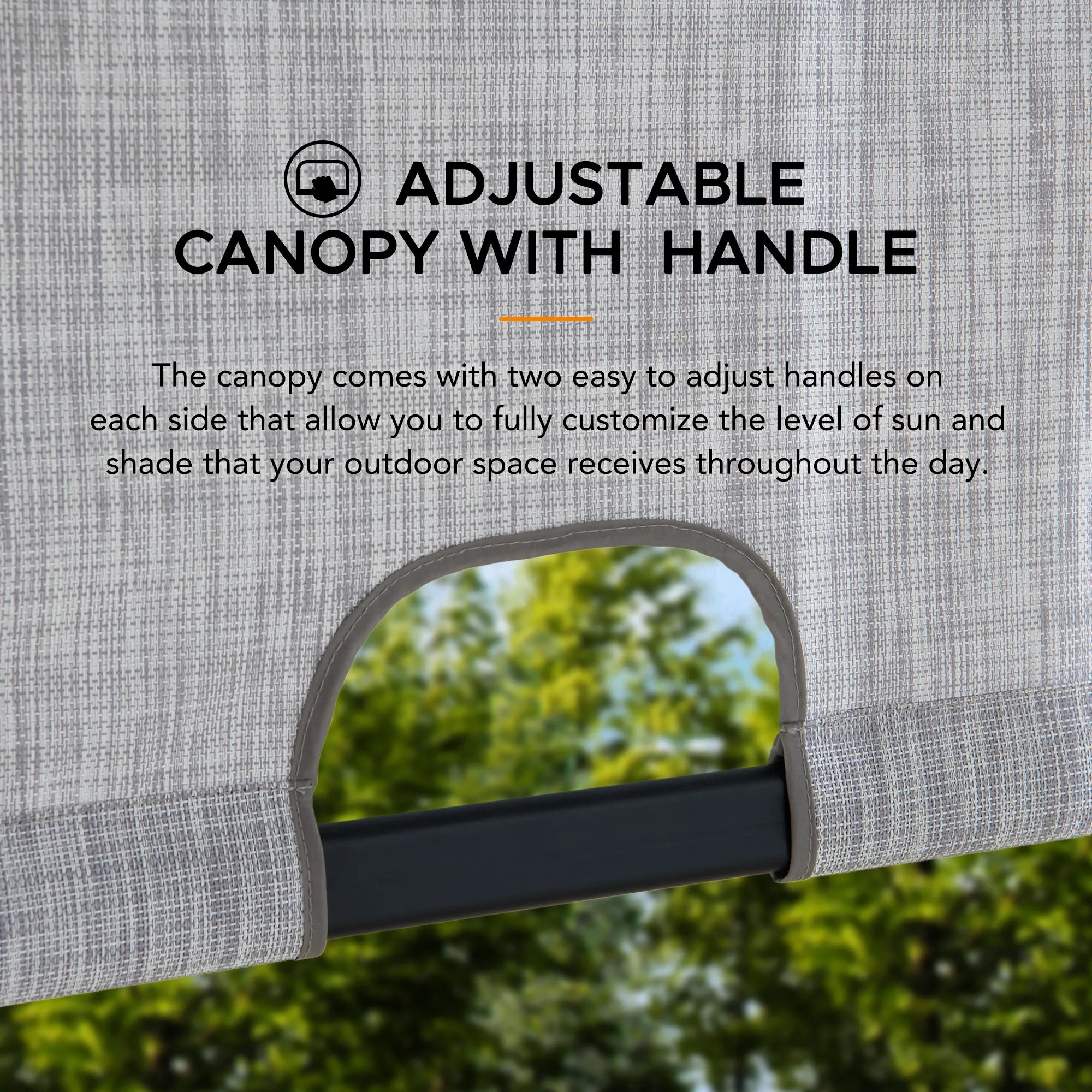 SUNJOY 9x9 Matte Black Steel Frame Pergola with Adjustable Canopy Roof - Gray
