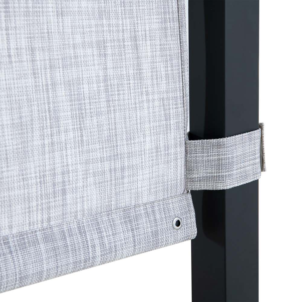 SUNJOY 9x9 Matte Black Steel Frame Pergola with Adjustable Canopy Roof