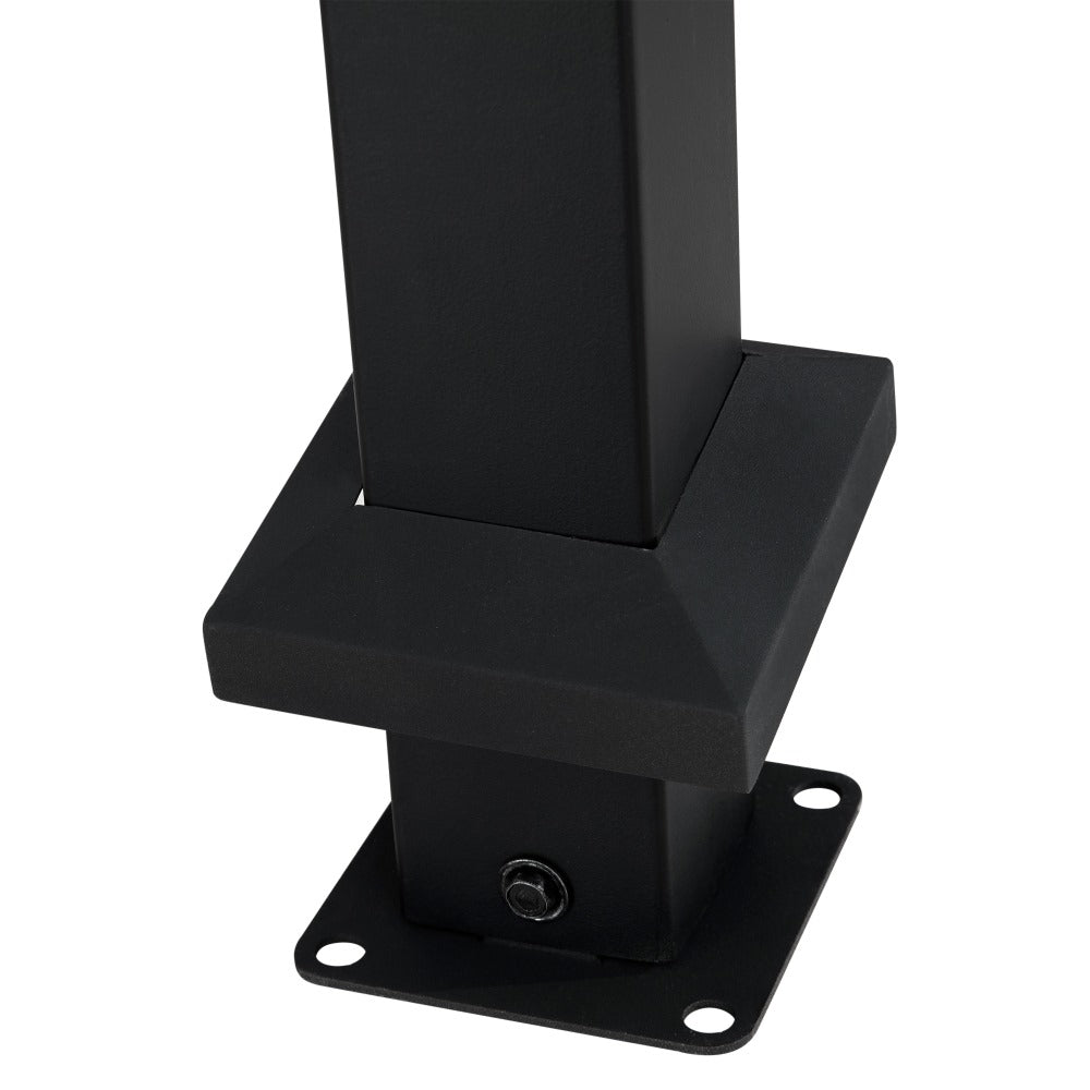 SUNJOY 9x9 Matte Black Steel Frame Pergola with Adjustable Canopy Roof