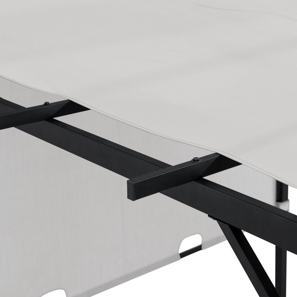 SUNJOY 9x9 Matte Black Steel Frame Pergola with Adjustable Canopy Roof