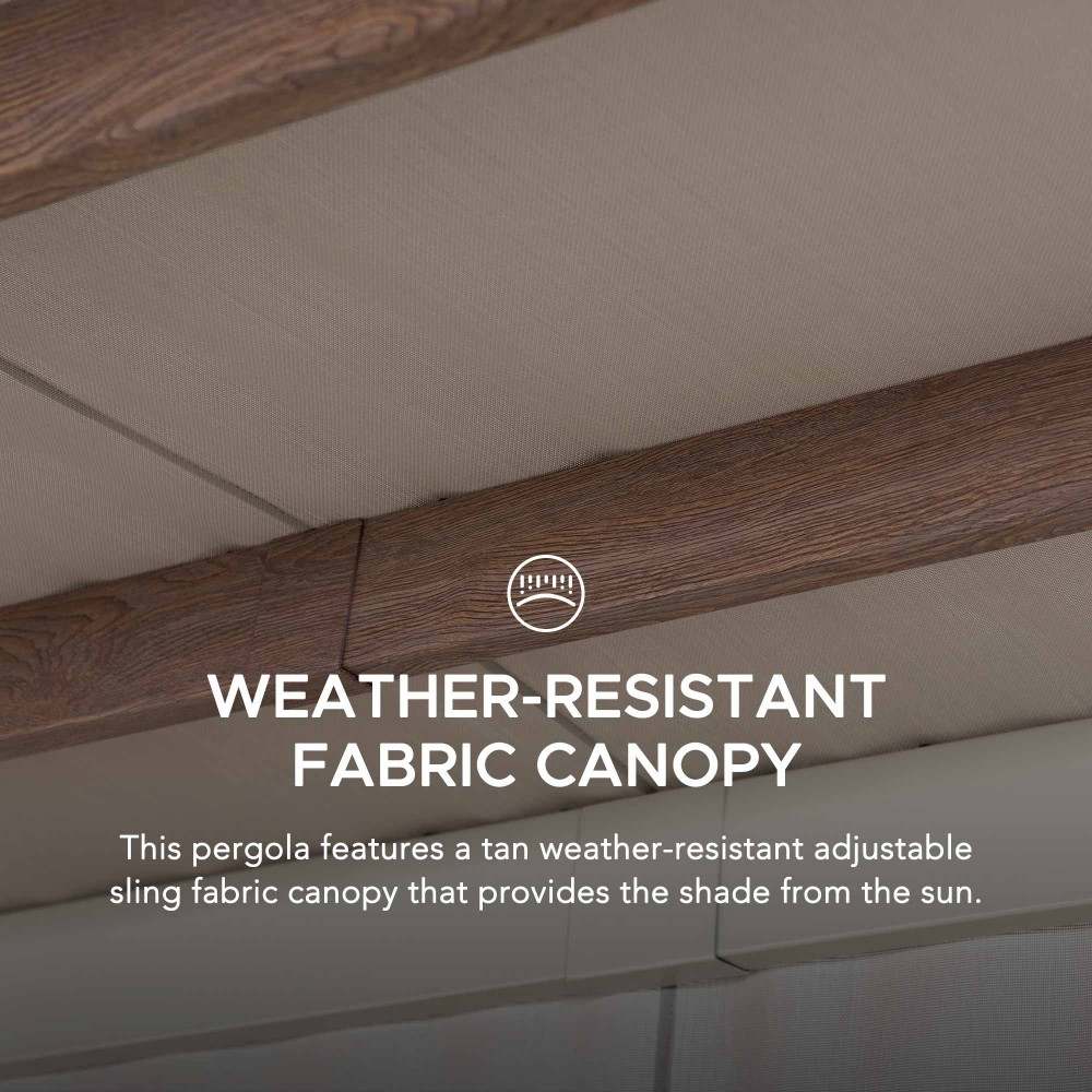 SUNJOY Outdoor Patio 12x14 Modern Metal Pergola Kit with Light Grey Adjustable Canopy