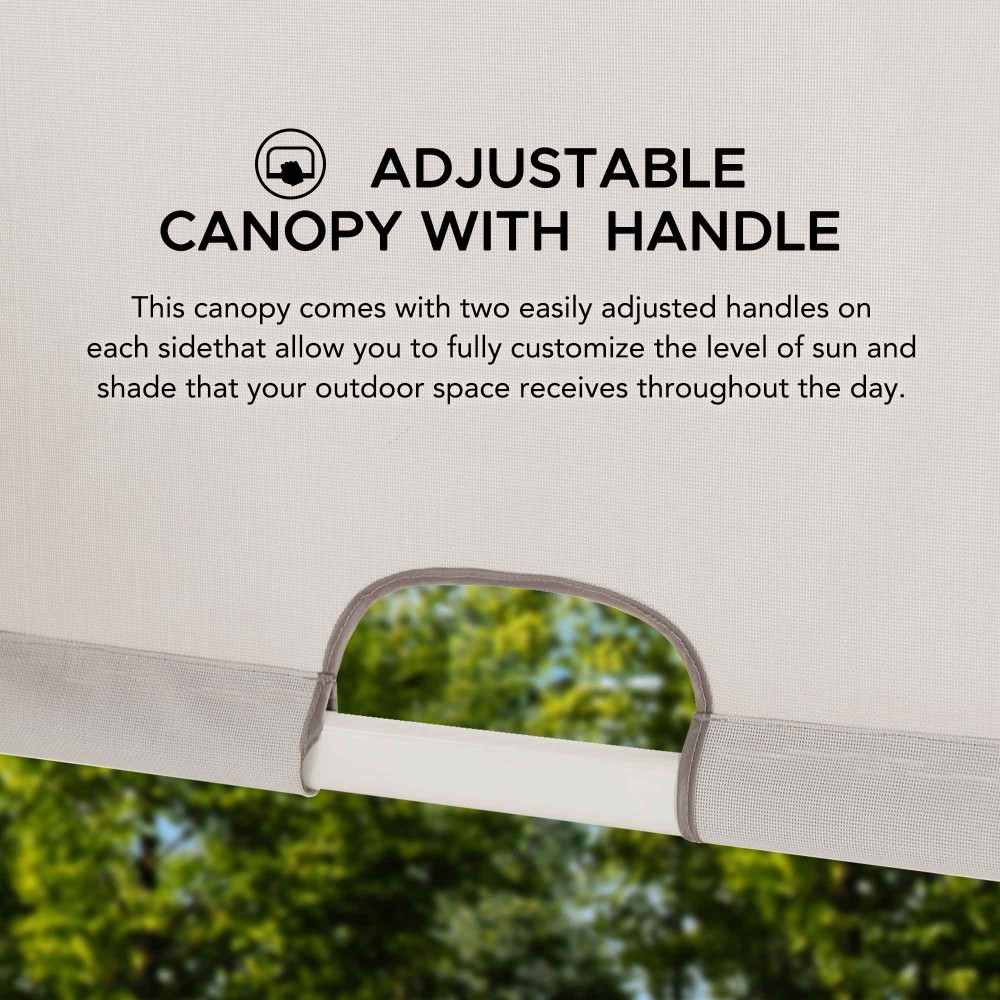 SUNJOY Outdoor Patio 12x14 Modern Metal Pergola Kit with Light Grey Adjustable Canopy