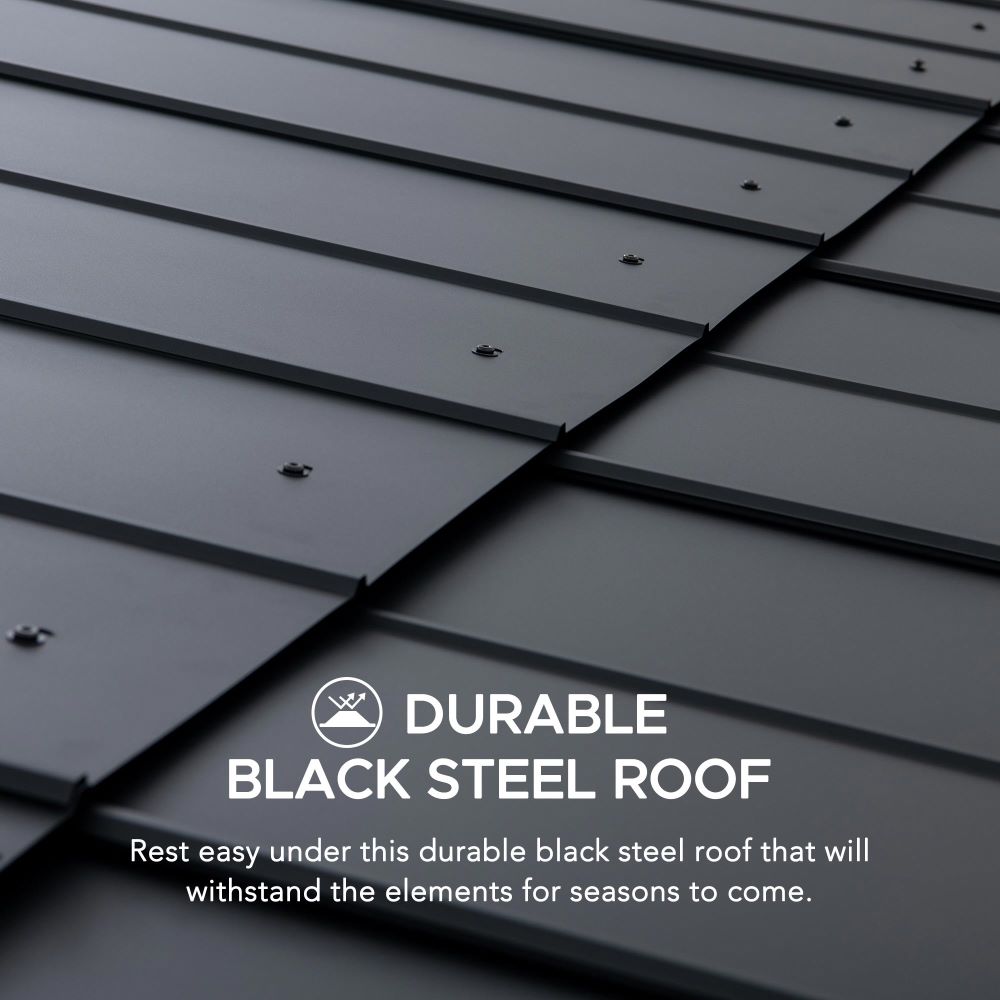 SUNJOY 10x12 Gazebo, Outdoor Patio Wooden Frame Grill Gazebo Backyard BBQ / Hot Tub Gazebo with Steel Roof, Power Port and Bar Shelves