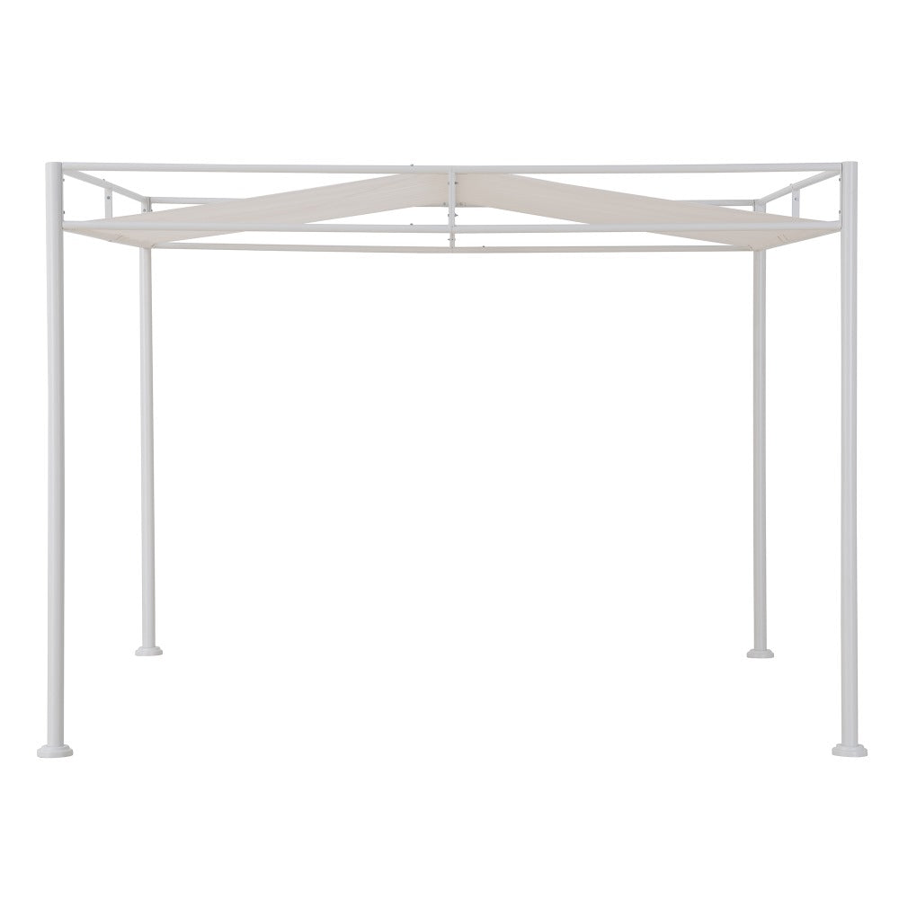 SUNJOY 10x10 Darkeford Metal Pergola with White Sling Fabric Canopy