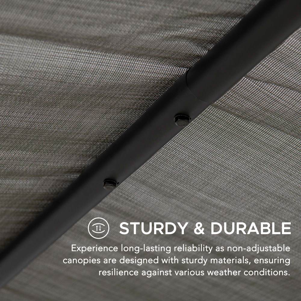 SUNJOY 10x10 Darkeford Metal Pergola with Sling Fabric Canopy - Black