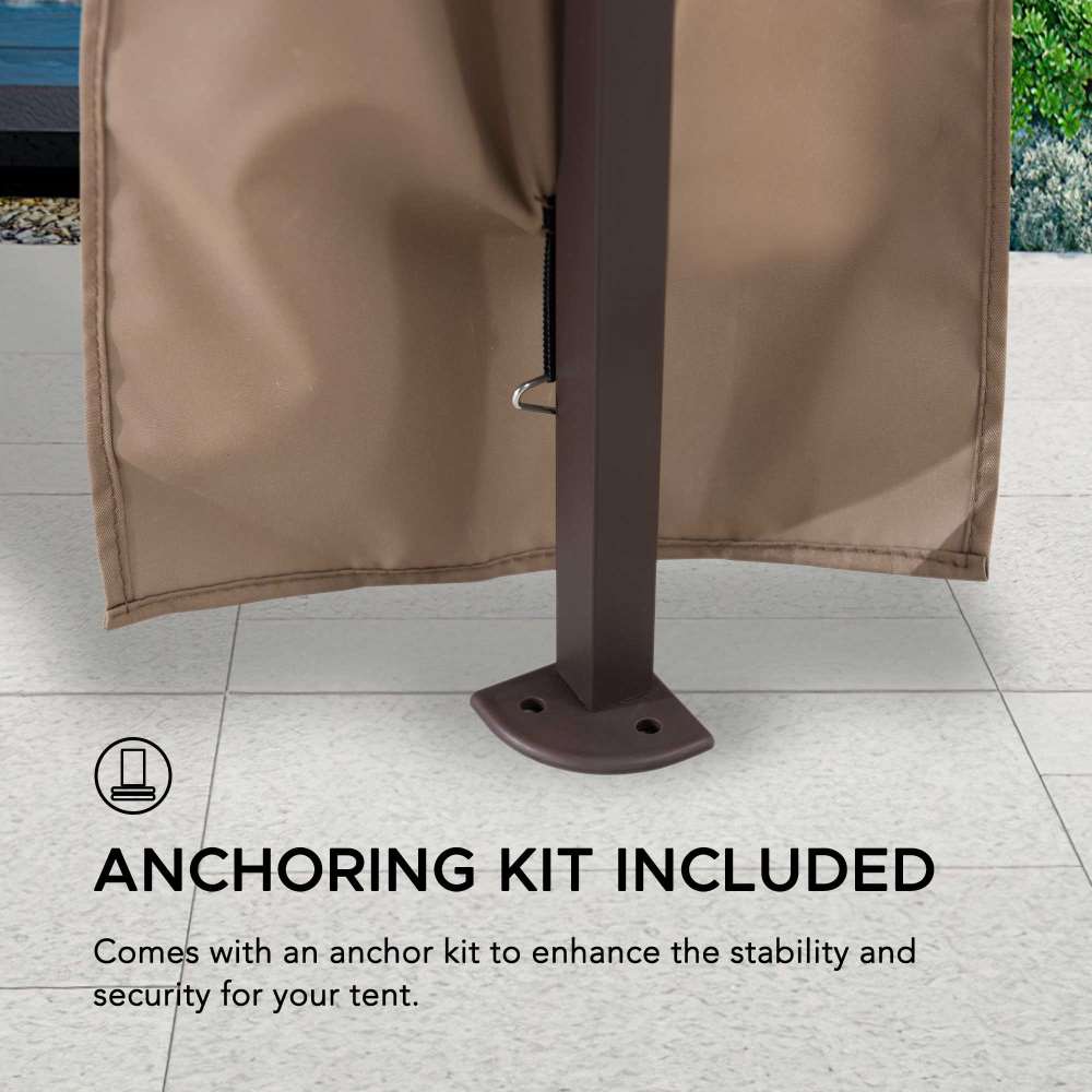 SUNJOY 11x11 Pop Up Gazebo, Outdoor Patio Steel Gazebo, 2-Tier Backyard Portable Gazebo with Netting