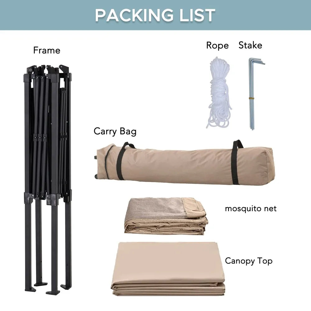 SUNJOY 11x11 Portable Pop Up Gazebo with 2-Tier Roof and Netting