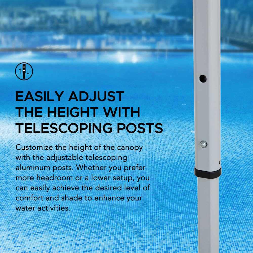 SUNJOY 10x10 Floating Pool Gazebo with PVC Floats and Carry Bag.