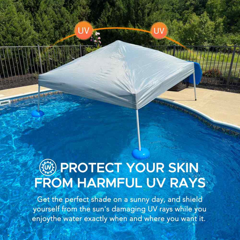SUNJOY 10x10 Floating Pool Gazebo with PVC Floats and Carry Bag.