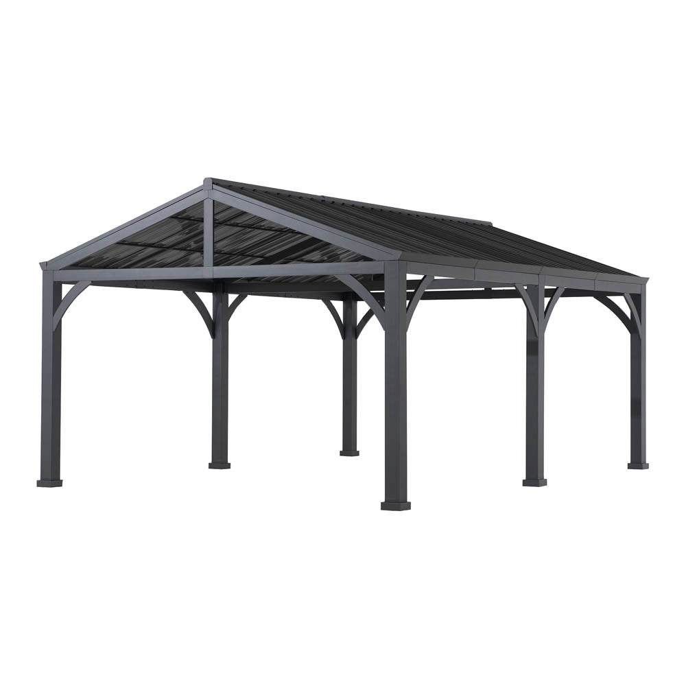 SUNJOY 20x14 Steel Carport Sturdy Gazebo with 2 Ceiling Hooks.