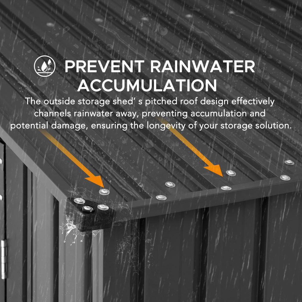 SUNJOY 10x20 Storage Shed Kits with Lockable Doors and Vents