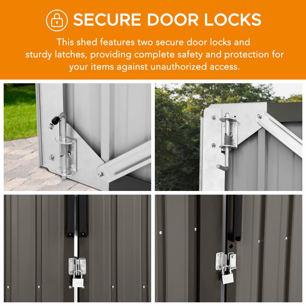 SUNJOY 10x20 Storage Shed Kits with Lockable Doors and Vents