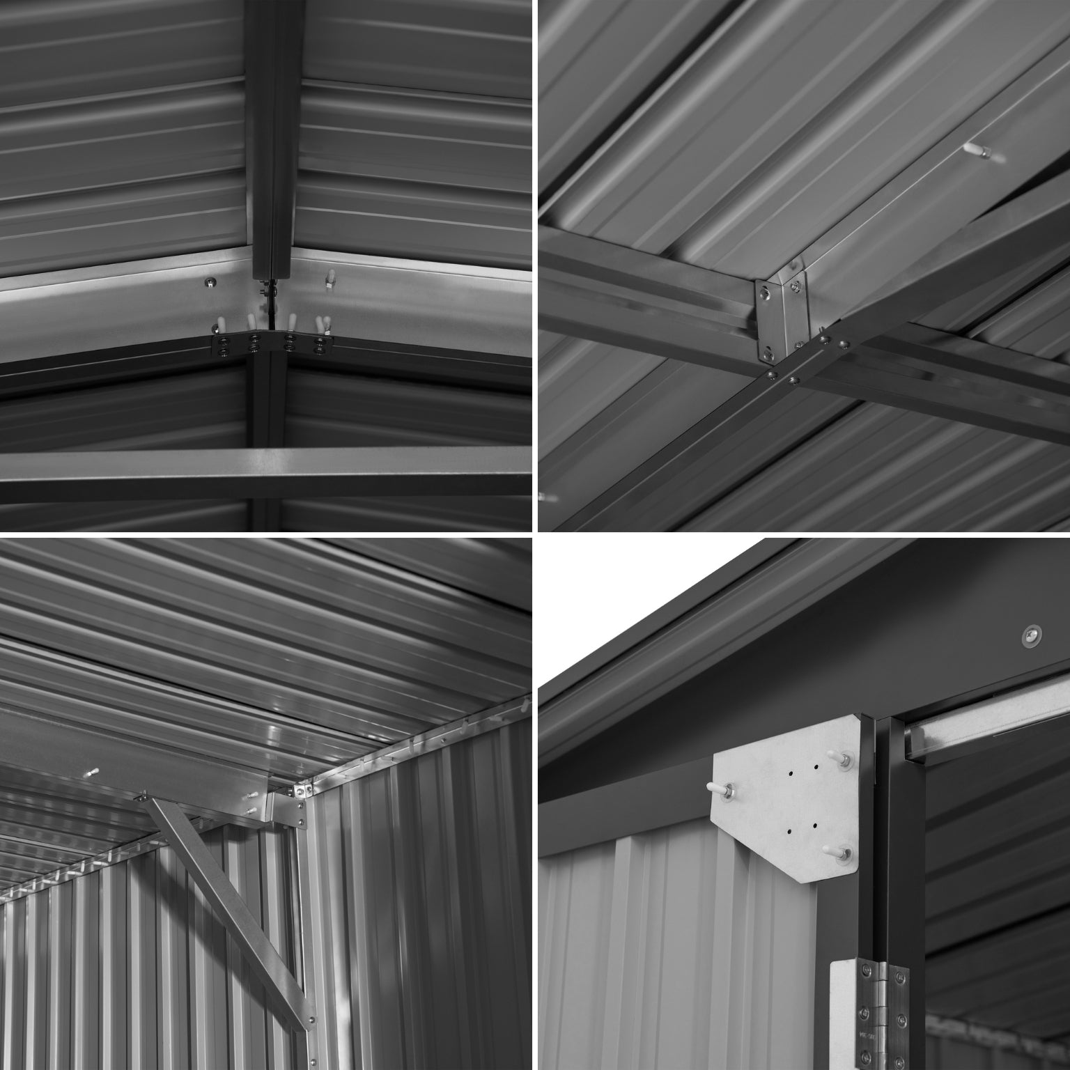 Abri de jardin métallique SUNJOY 13x20 avec portes et évents verrouillables - Gris foncé