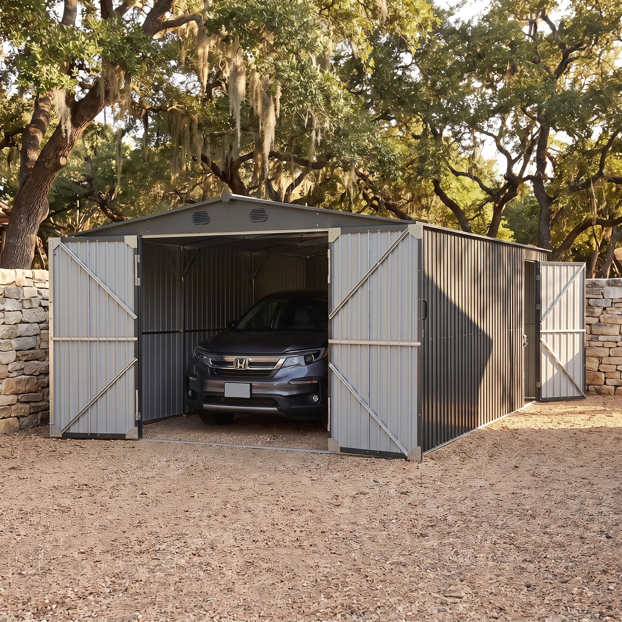 Fortress Maxi Storage Shed - Light Gray, 13x20