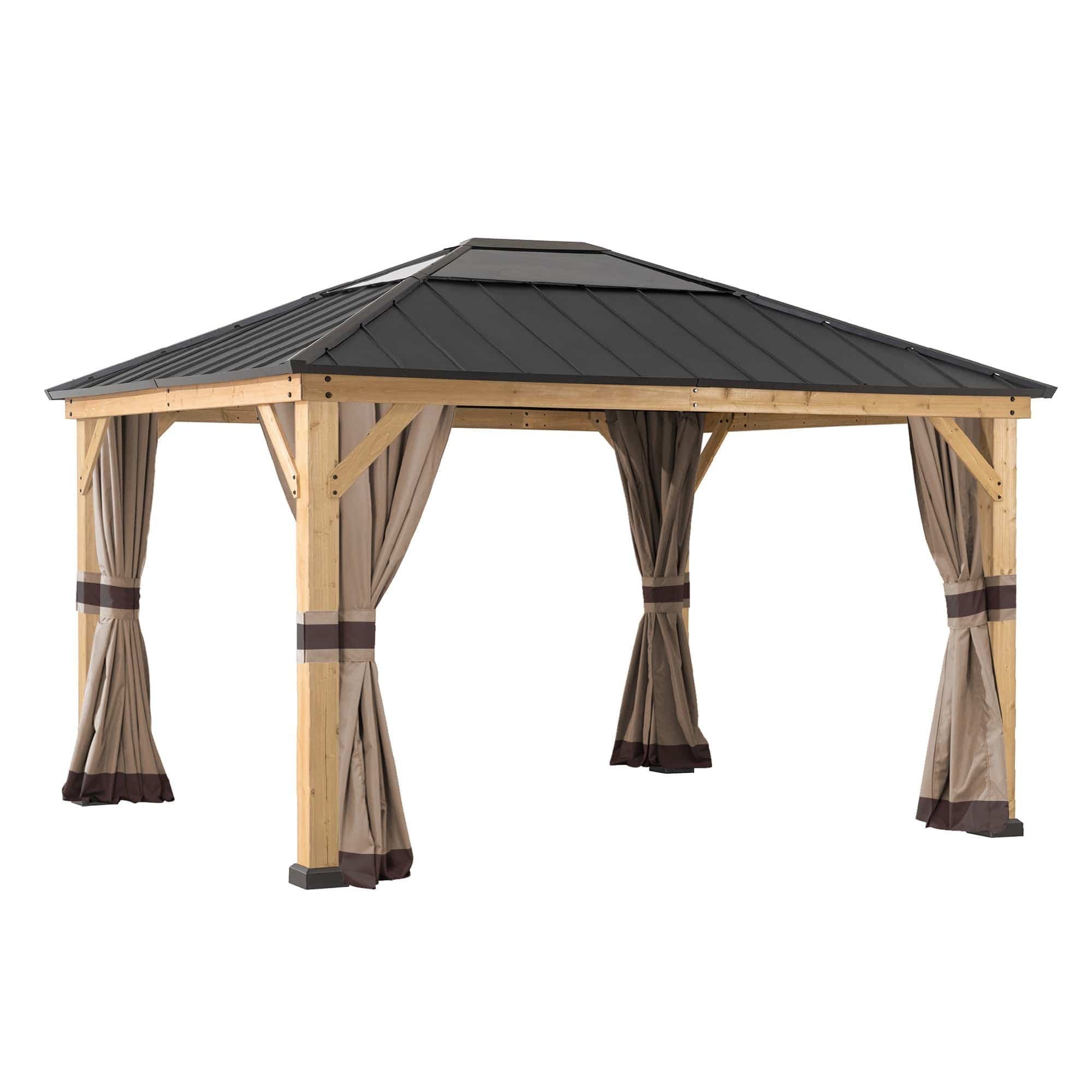 Sunjoy Replacement Universal Curtains for 11 ft. ¡Á13 ft. Wood-Framed Gazebos.