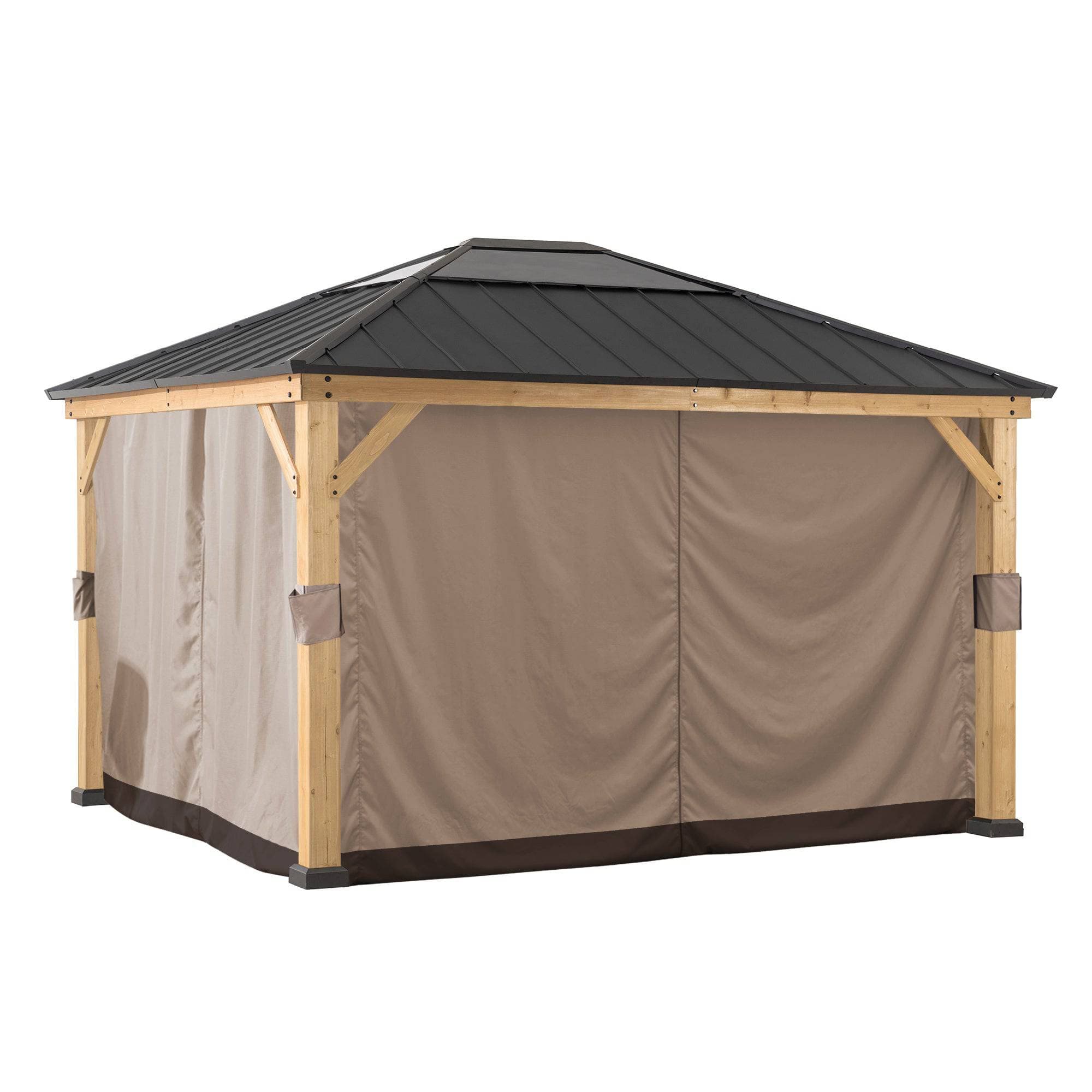 Sunjoy Replacement Universal Curtains and Mosquito Netting for 13 ft. ¡Á 15 ft. Wood-Framed Gazebos.