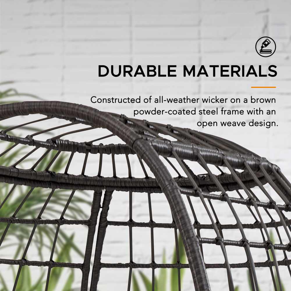 SUNJOY Metal Frame Swivel Egg Cuddle Chair with Cushions