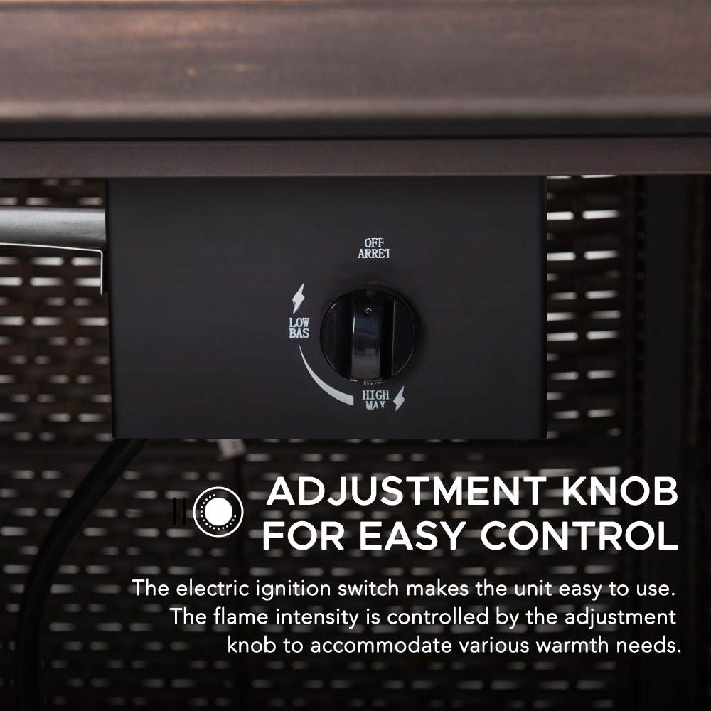 SUNJOY 38 Inch Smokeless Fire Pit Outdoor Square Propane Gas Fire Pit Table Hidden Propane Tank Fire Pits with Ceramic Tile Tabletop and Lava Rocks