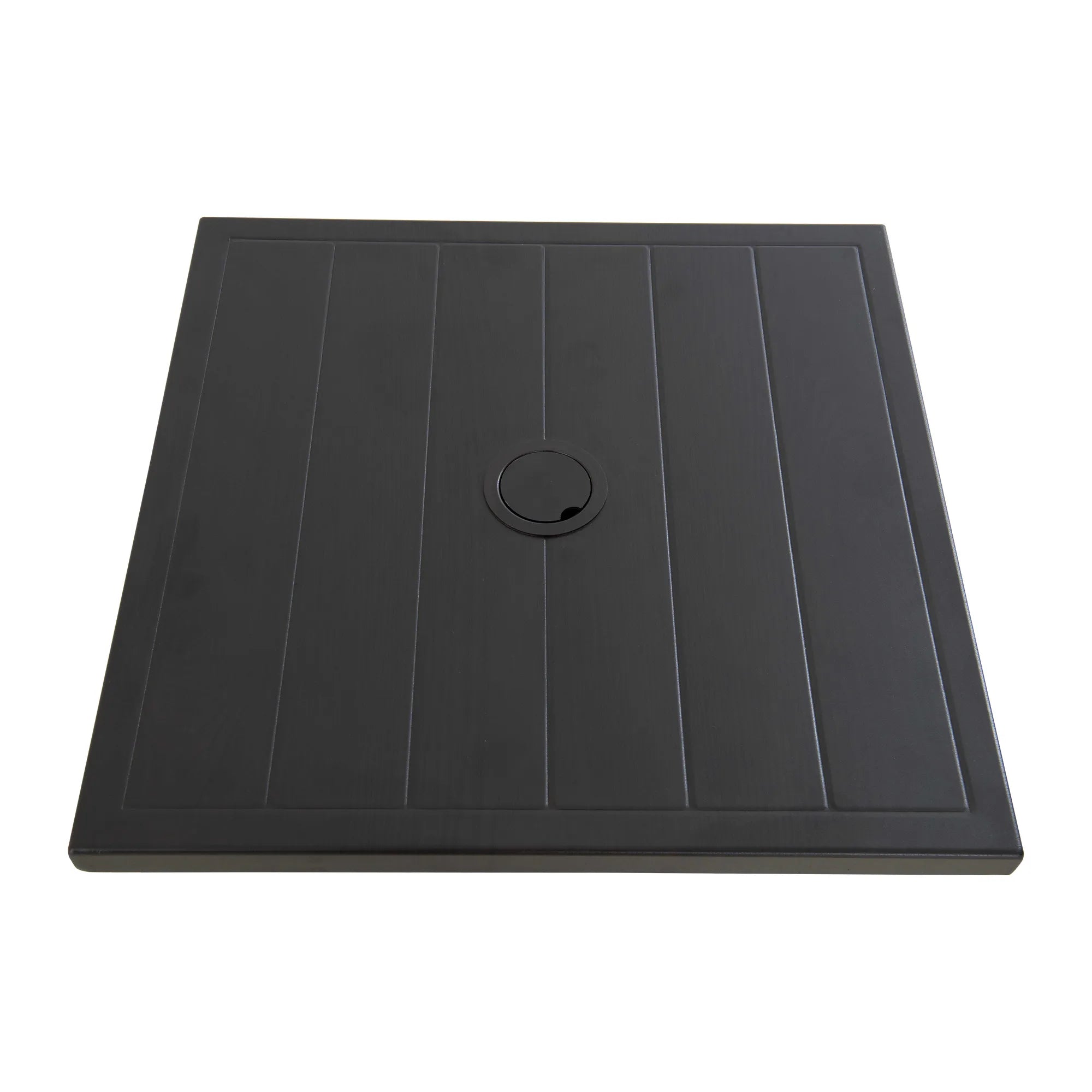 SUNJOY Patio Umbrella Stand Side Table with Stable Base - Brown