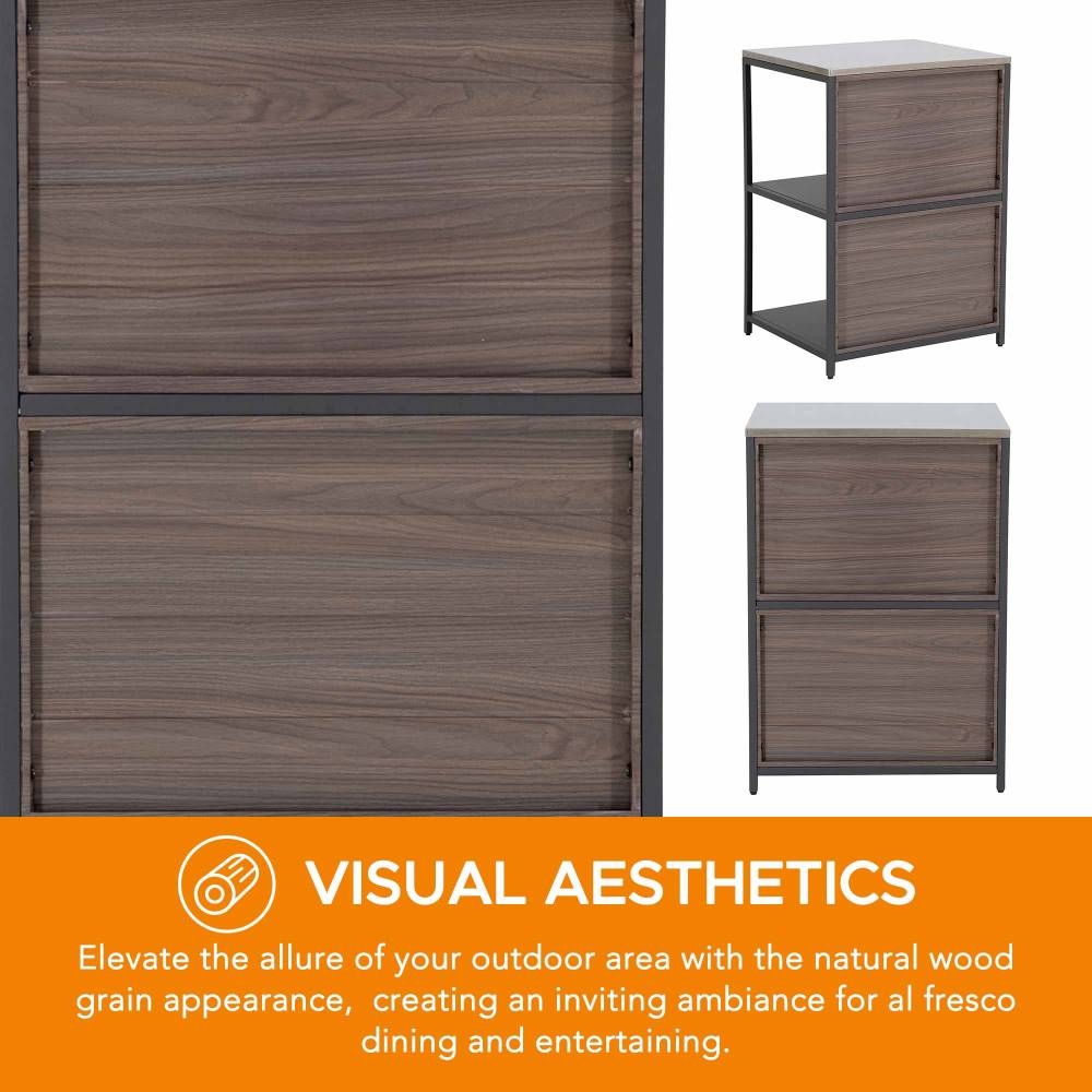 SUNJOY Fleetwood Outdoor Grill Kitchen with Outdoor Kitchen Cabinets, Shelves, and Sink Options - Outdoor Kitchen Shelf