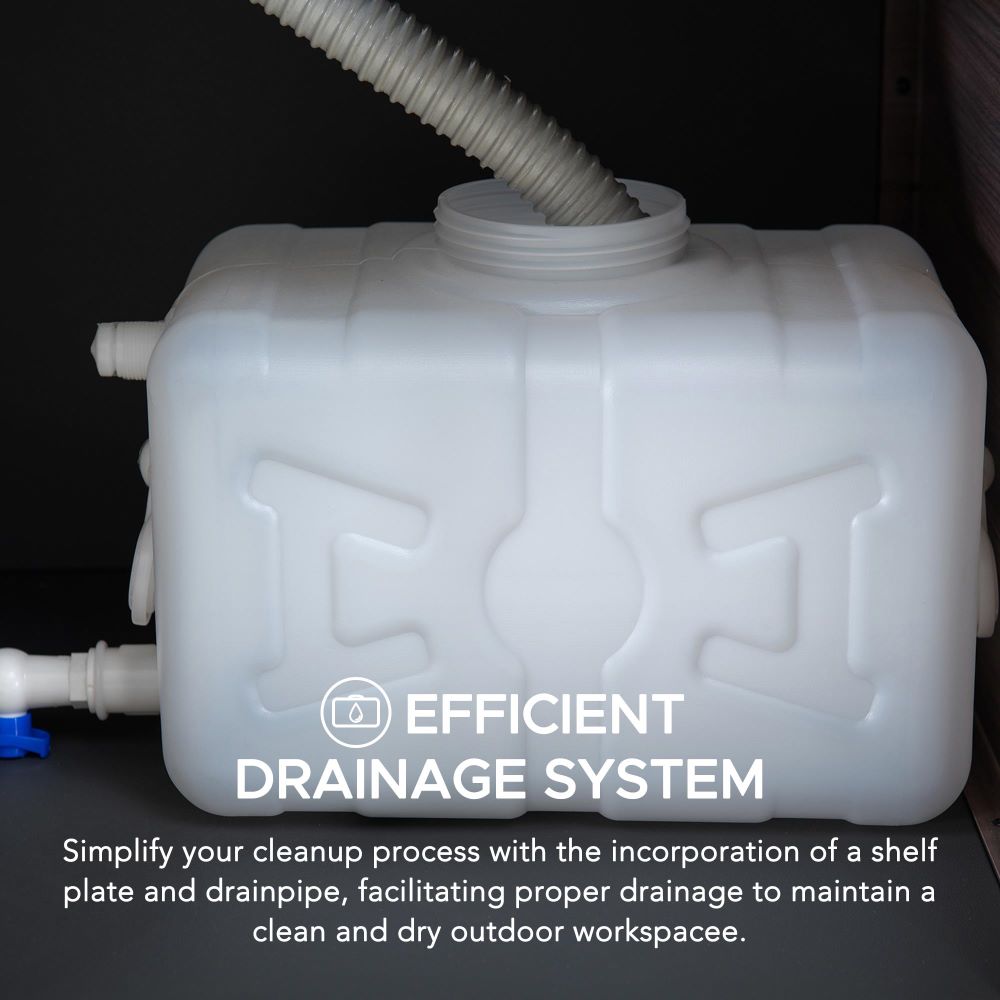 SUNJOY Stainless Steel Outdoor Kitchen Sink Freestanding Sink Station with Cabinet