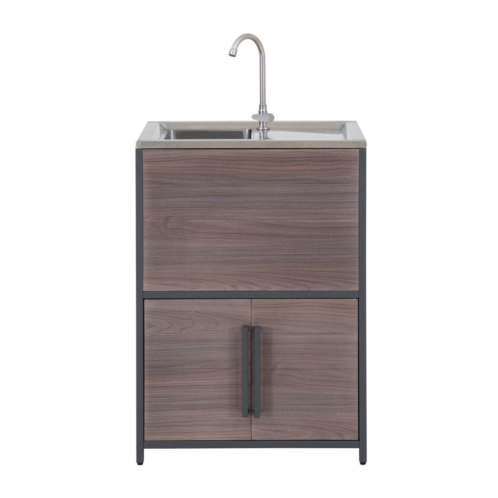 SUNJOY Stainless Steel Outdoor Kitchen Sink Freestanding Sink Station with Cabinet