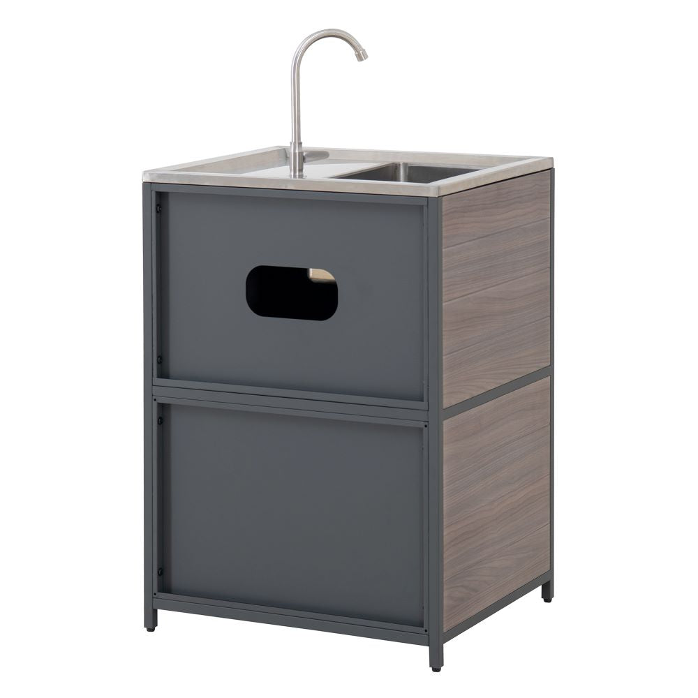 SUNJOY Stainless Steel Outdoor Kitchen Sink Freestanding Sink Station with Cabinet