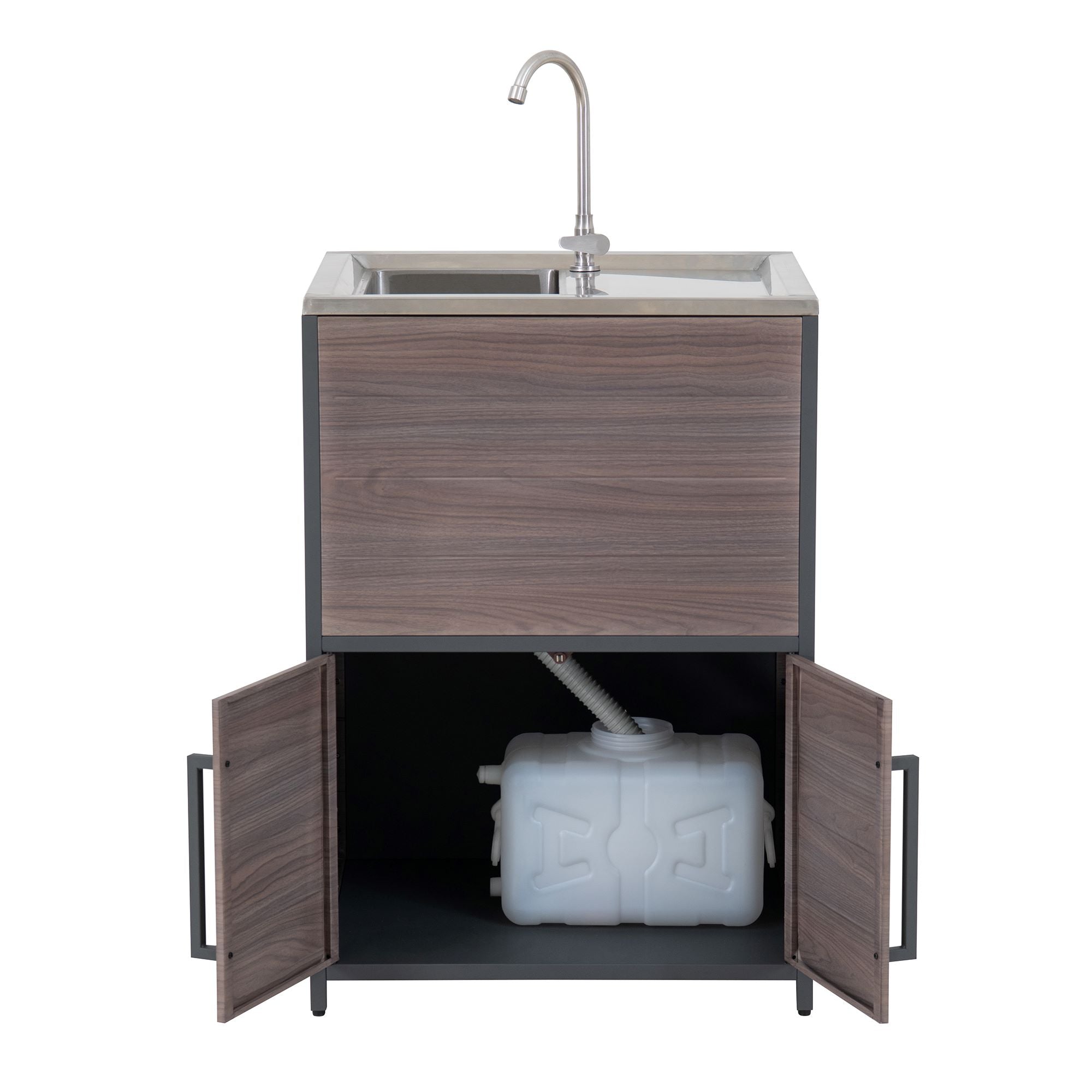 SUNJOY Stainless Steel Outdoor Kitchen Sink Freestanding Sink Station with Cabinet