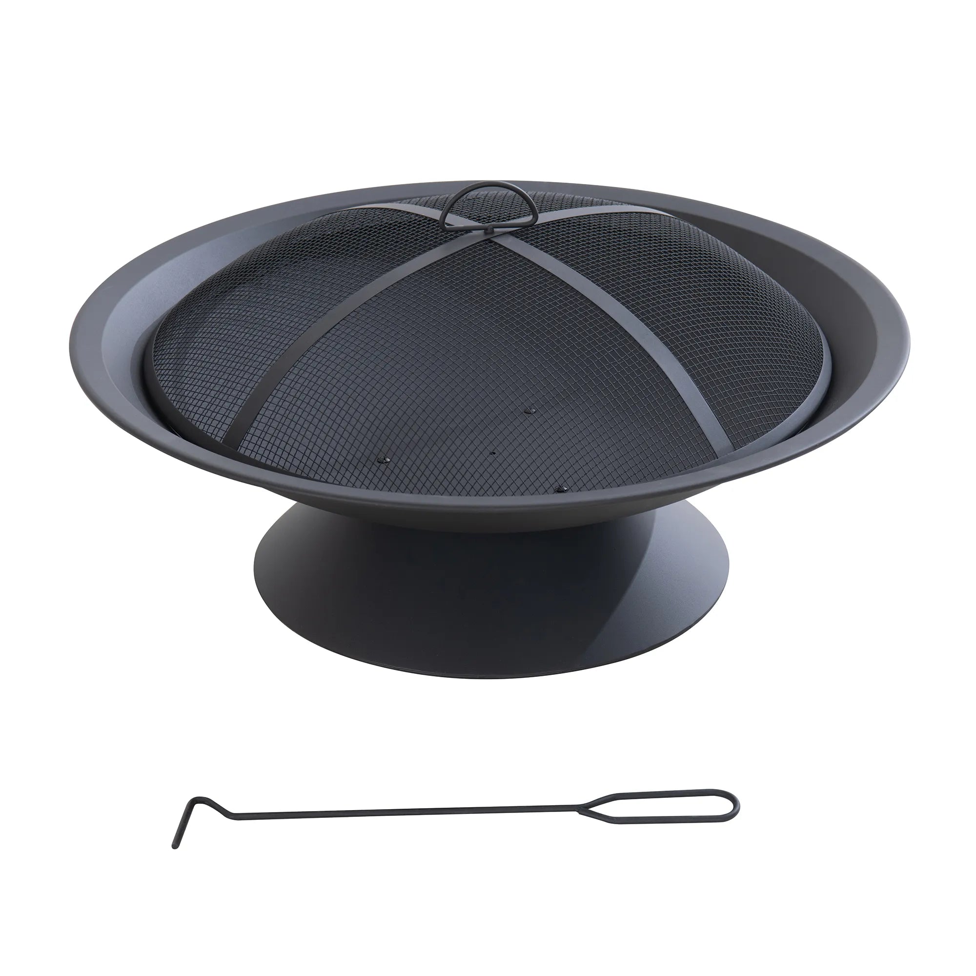 SUNJOY 28 Inch Round Wood Burning Fire Pit Bowl with Drainage Hole
