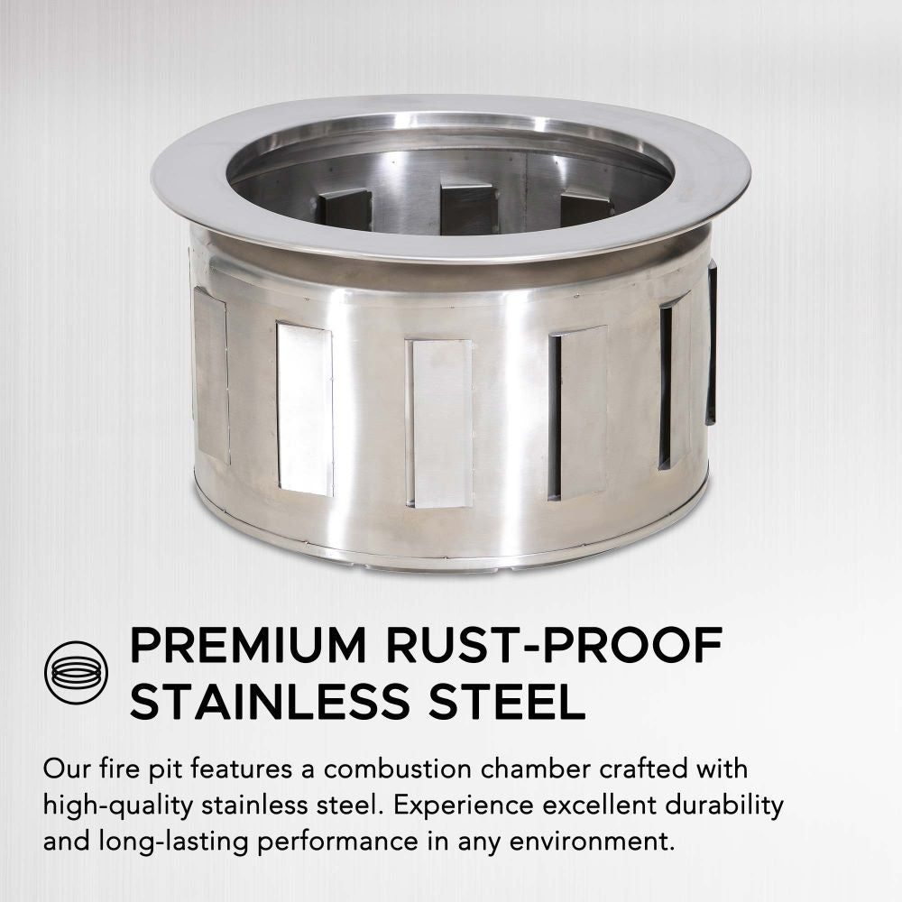 SUNJOY Smokeless Patio Fire Pit, Hexagon Firepit, Outdoor Wood Burning Portable Fire Pit w/ PVC Cover and Fire Poker