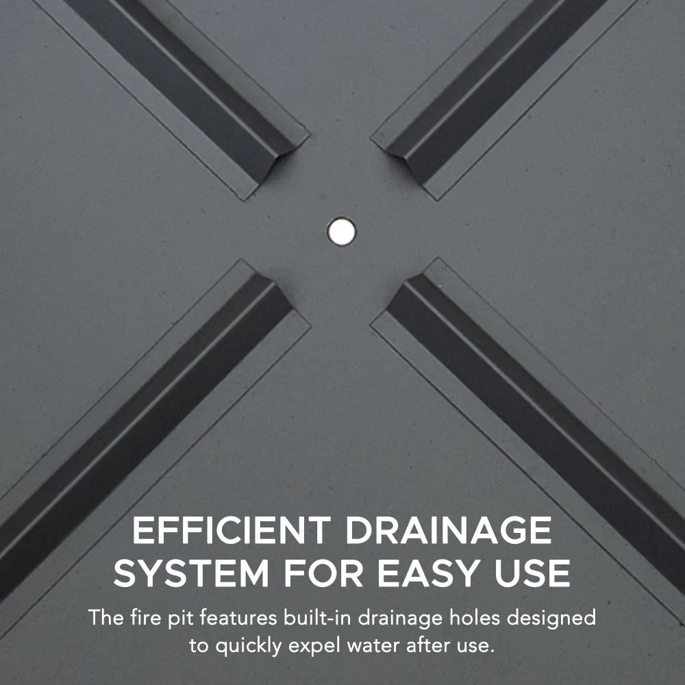 SUNJOY 26 Inch Fire Pit Outdoor Patio Wood Burning Fire Pit with PVC Cover - Gray