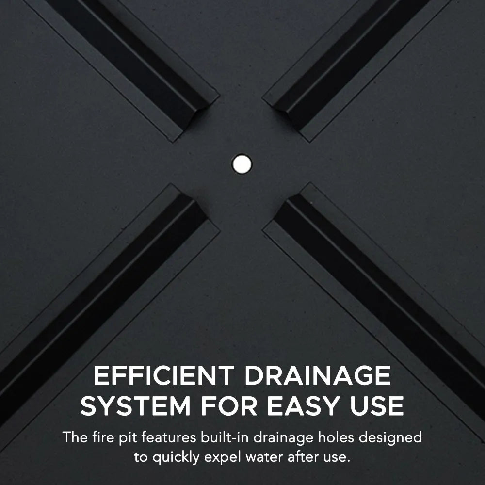 SUNJOY 26 Inch Fire Pit Outdoor Patio Wood Burning Fire Pit with PVC Cover - Black