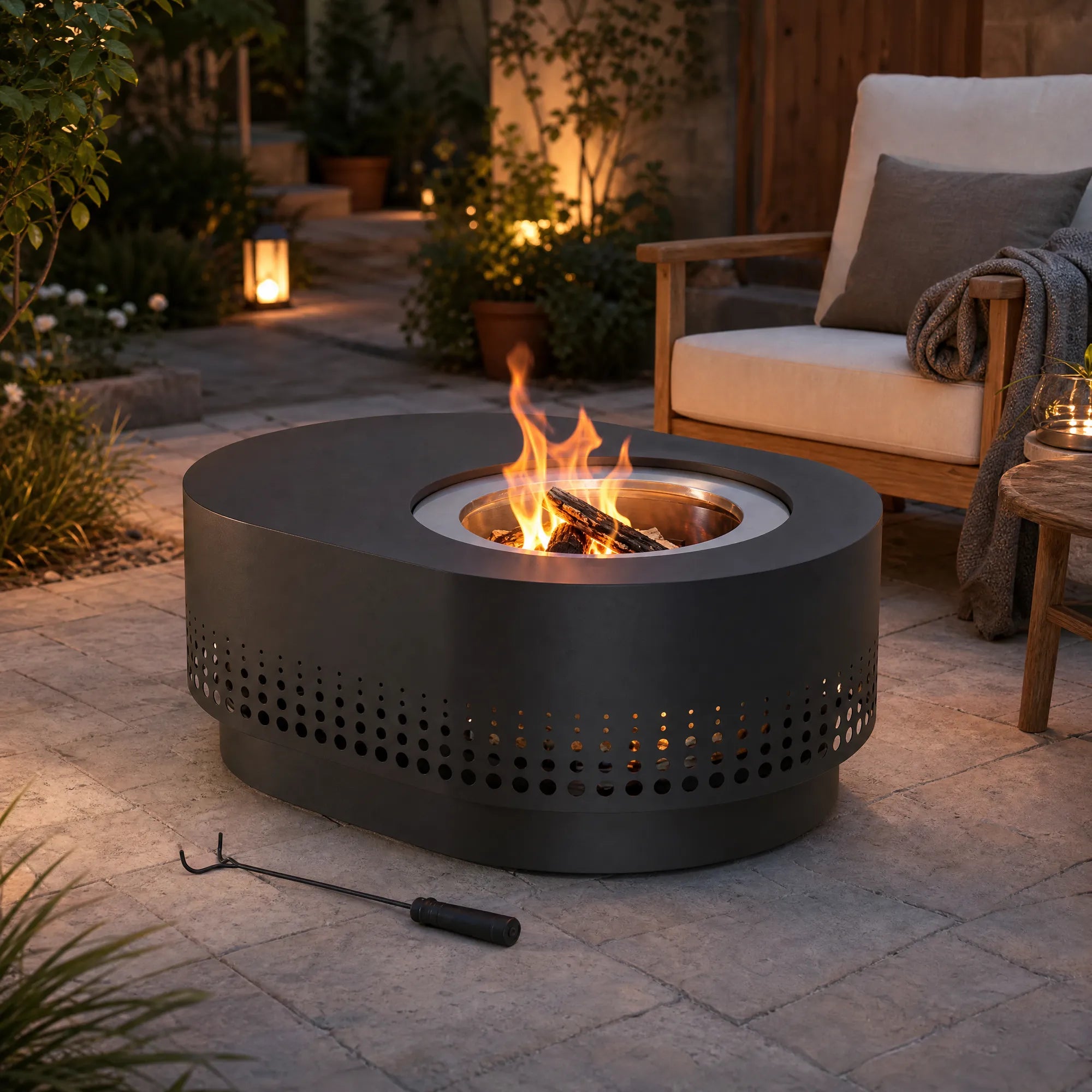 Vulcan Round Stainless Steel Smokeless Fire Pit 38"