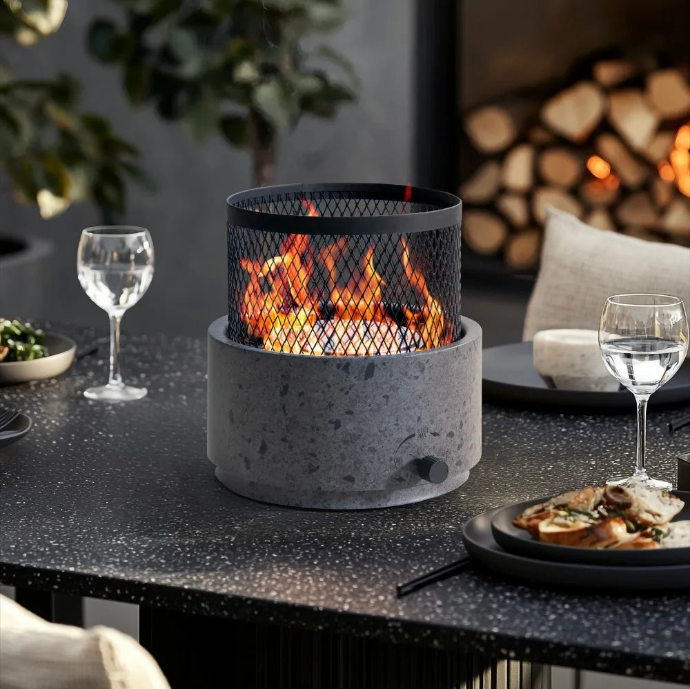 SUNJOY 10 Inch Smokeless Tabletop Fire Pit Bottom-Mounted Portable Propane Gas Fire Pit with Two Adjustable Flames