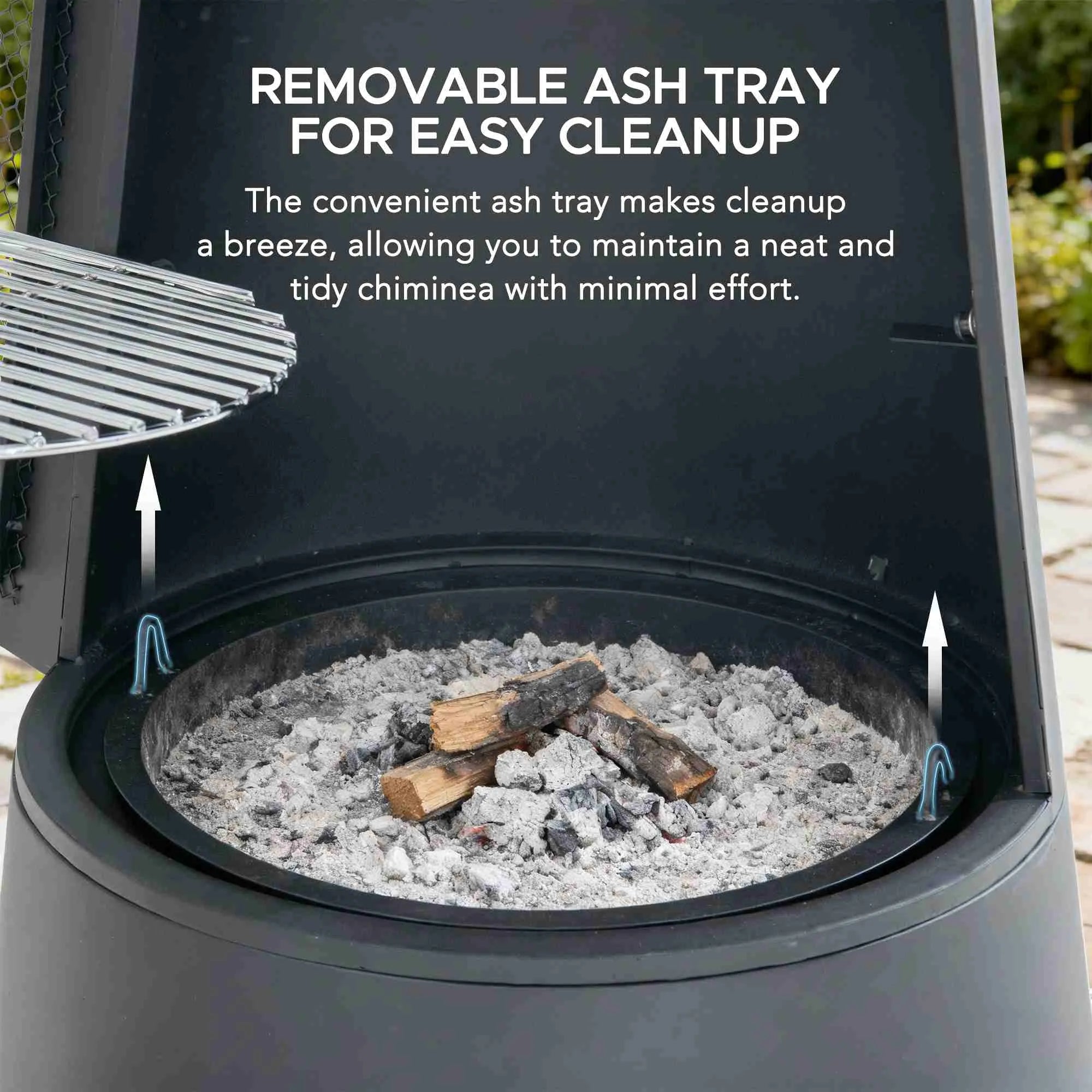 SUNJOY 57 Inch 2-in-1 Outdoor Fire Pit & Grill with Removable Stainless Steel Grill Grate, PVC Cover, and Mesh Safety Screen Door- Gray