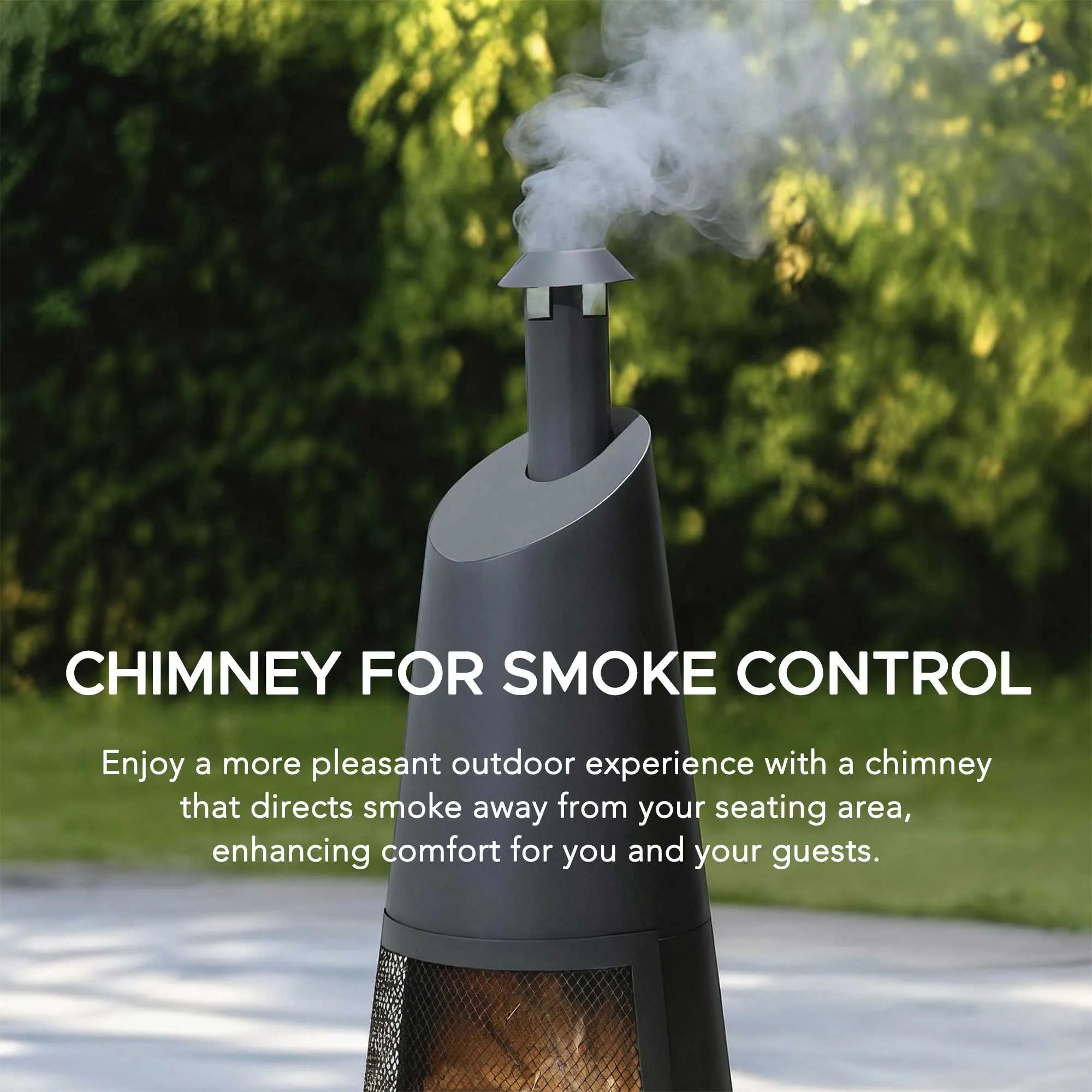 SUNJOY 57 Inch 2-in-1 Outdoor Fire Pit & Grill with Removable Stainless Steel Grill Grate, PVC Cover, and Mesh Safety Screen Door- Gray