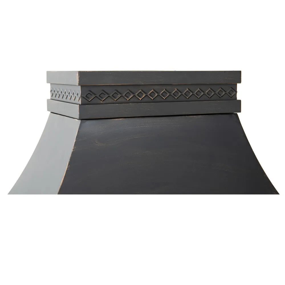 SUNJOY Outdoor 57 Inch Steel Wood Burning Fireplace with Chimney and Rain Cover - Black & Golden