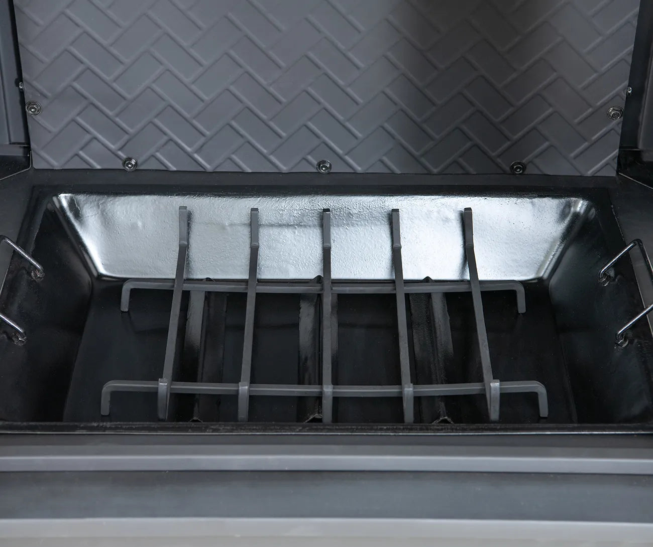 SUNJOY Outdoor 57 Inch Steel Wood Burning Fireplace with Chimney and Rain Cover - Copper & Gray