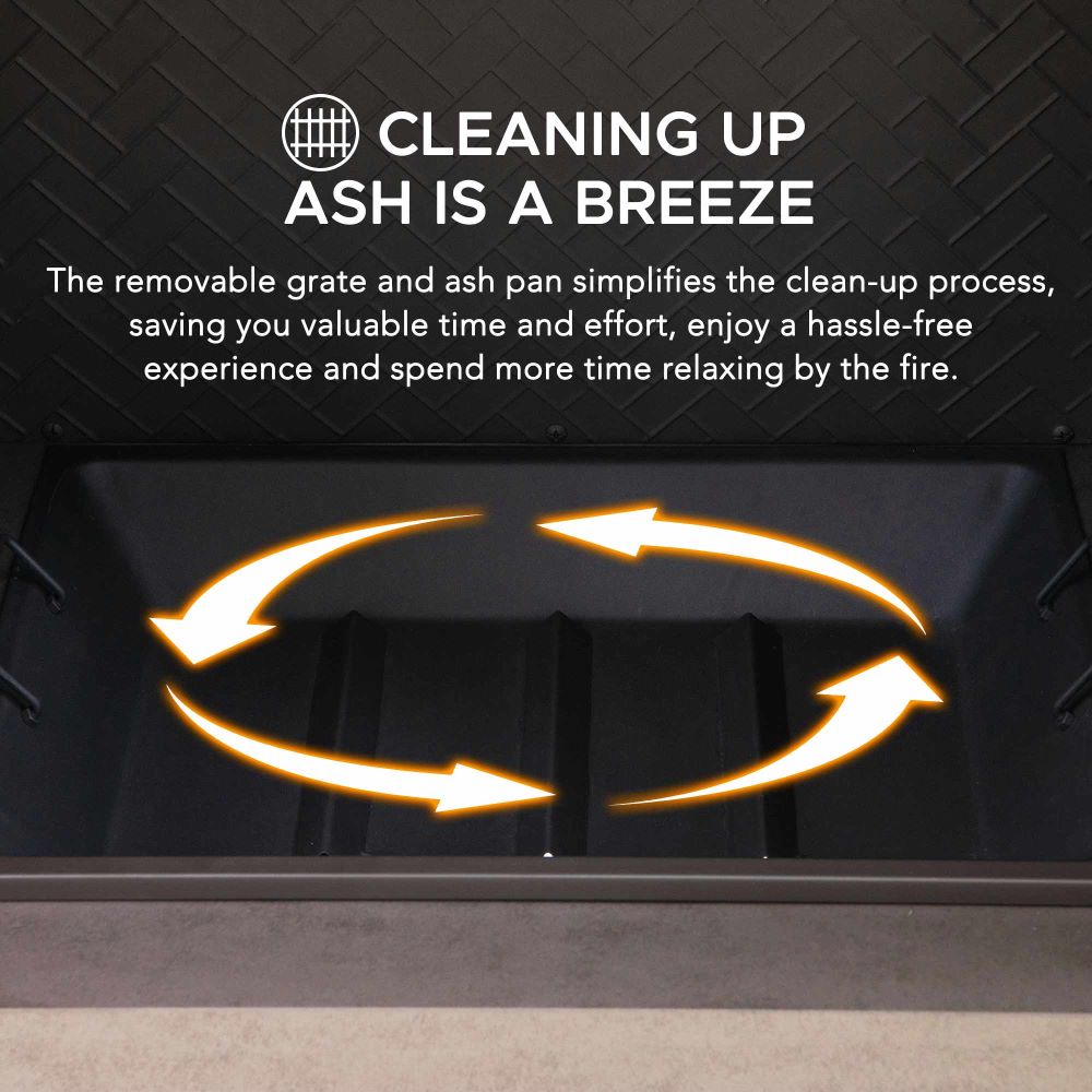 SUNJOY 58 Inch Wood Burning Fireplace, Steel Outdoor Fireplace with Chimney, Log Holders, Fireplace Tool, and PVC Cover