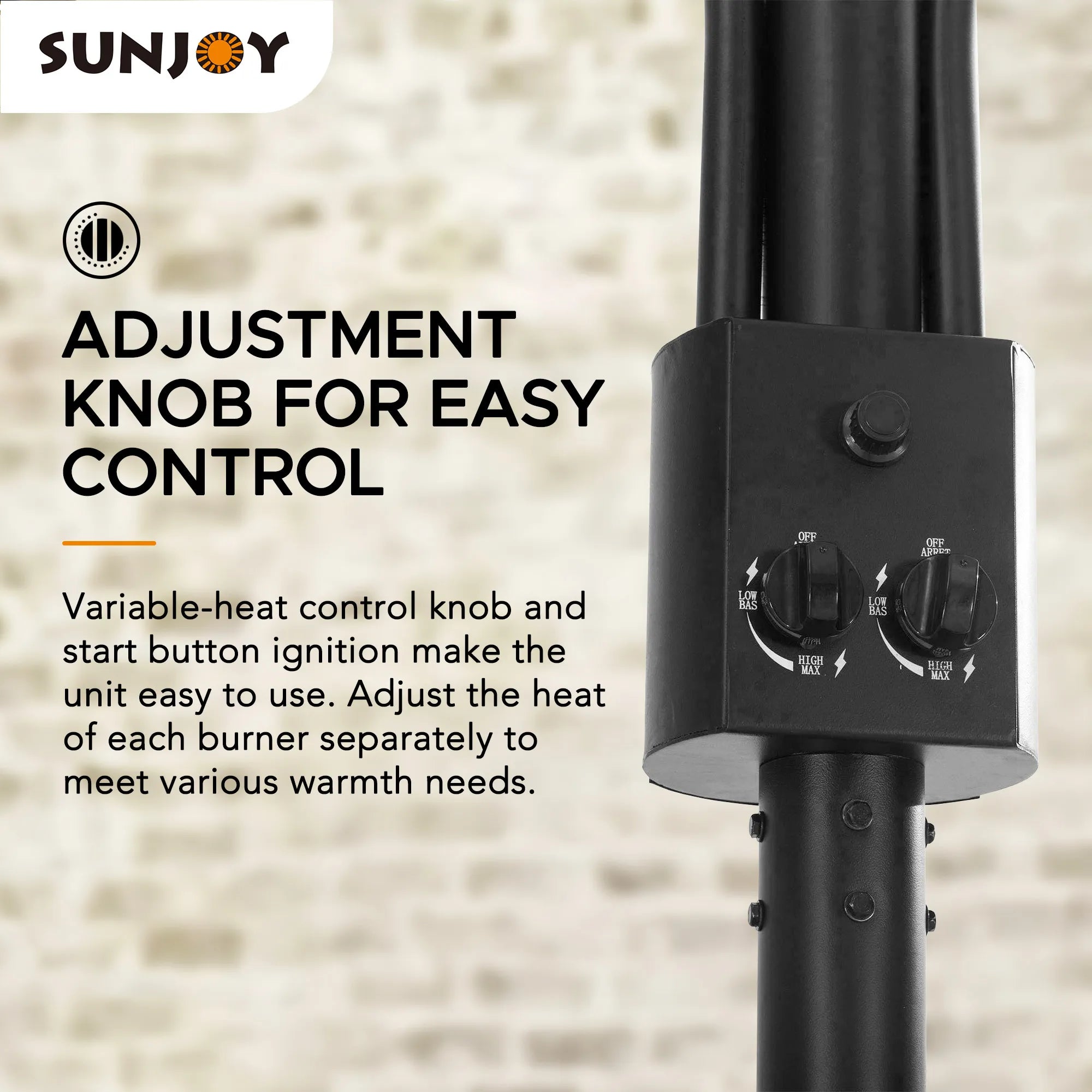 SUNJOY Propane Gas Dual Heater with Table Top